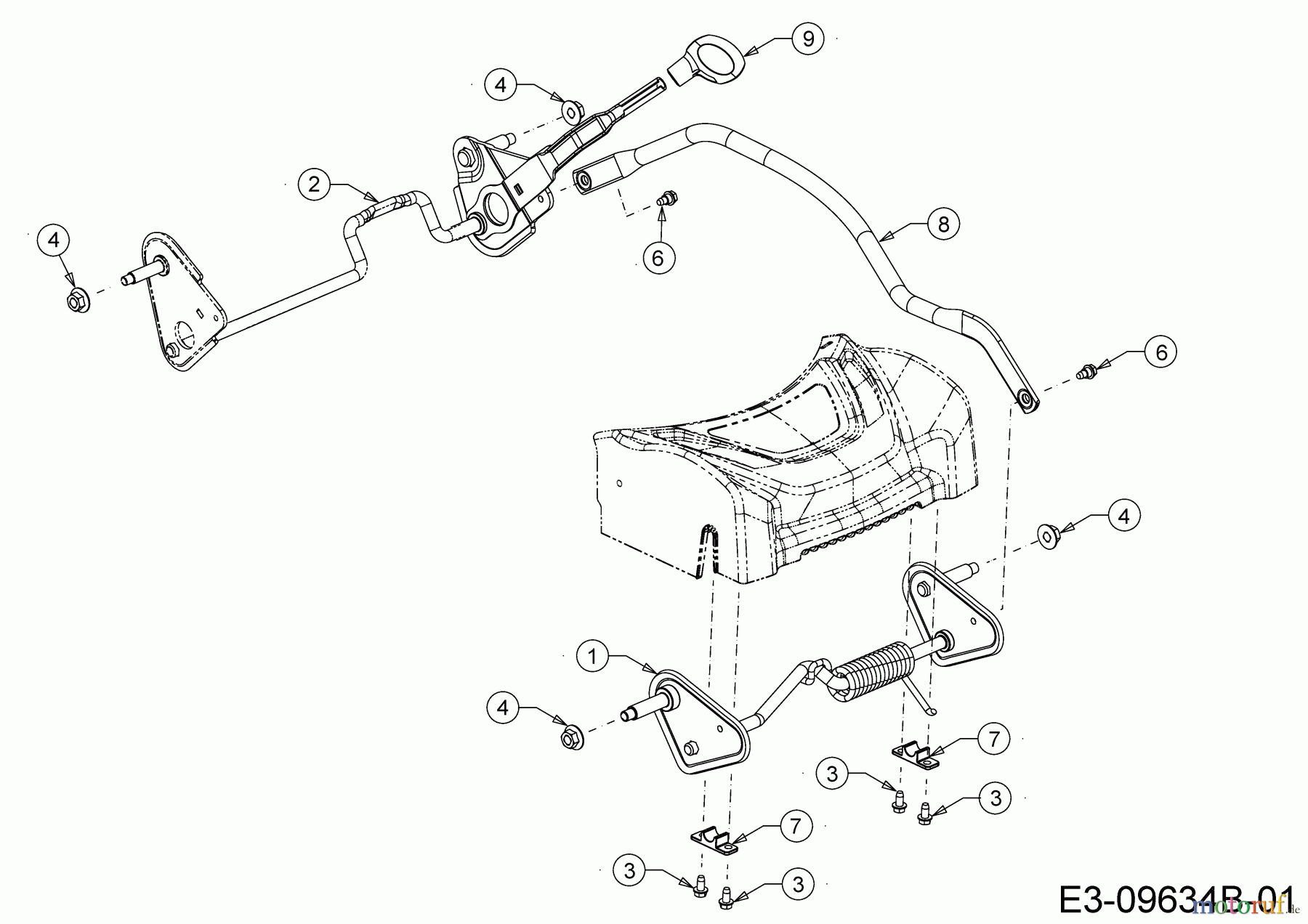  Cub Cadet Motormäher mit Antrieb LM3 CRC46S 12CBTVSC603 (2021) Achsen, Höhenverstellung