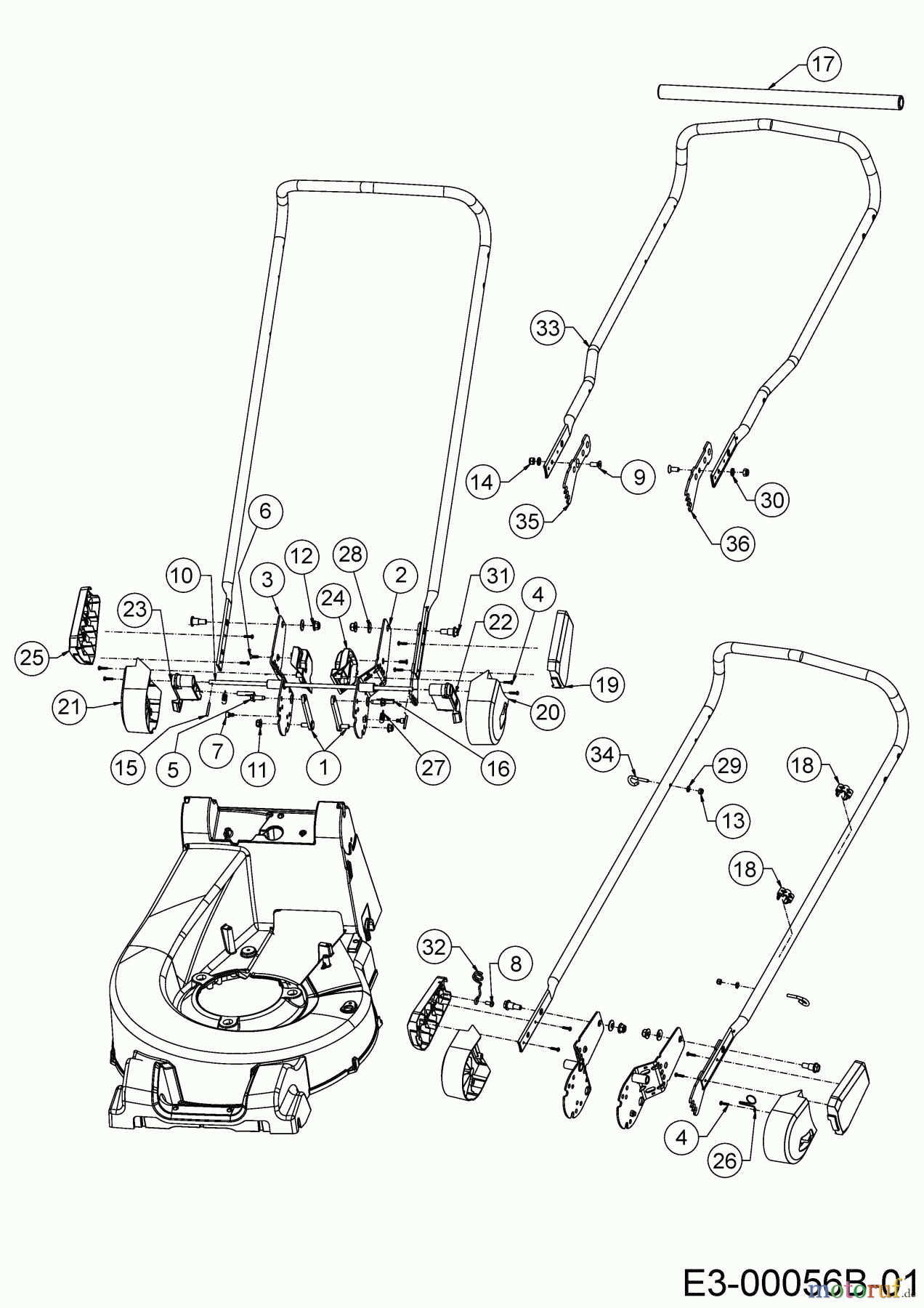  Wolf-Garten Motormäher mit Antrieb OMEGA2 53 B ES V 12ARZA9B650 (2020) Holm