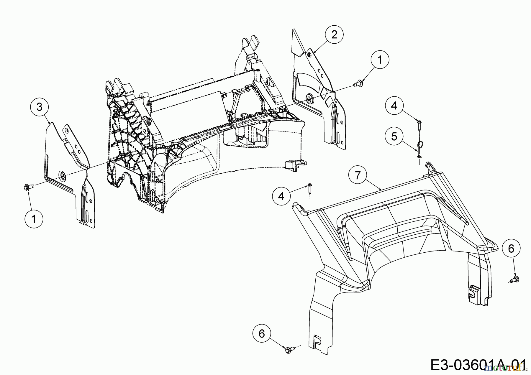  Wolf-Garten Motormäher mit Antrieb Expert 460 A 12A-TUKC650  (2014) Abdeckung hinten