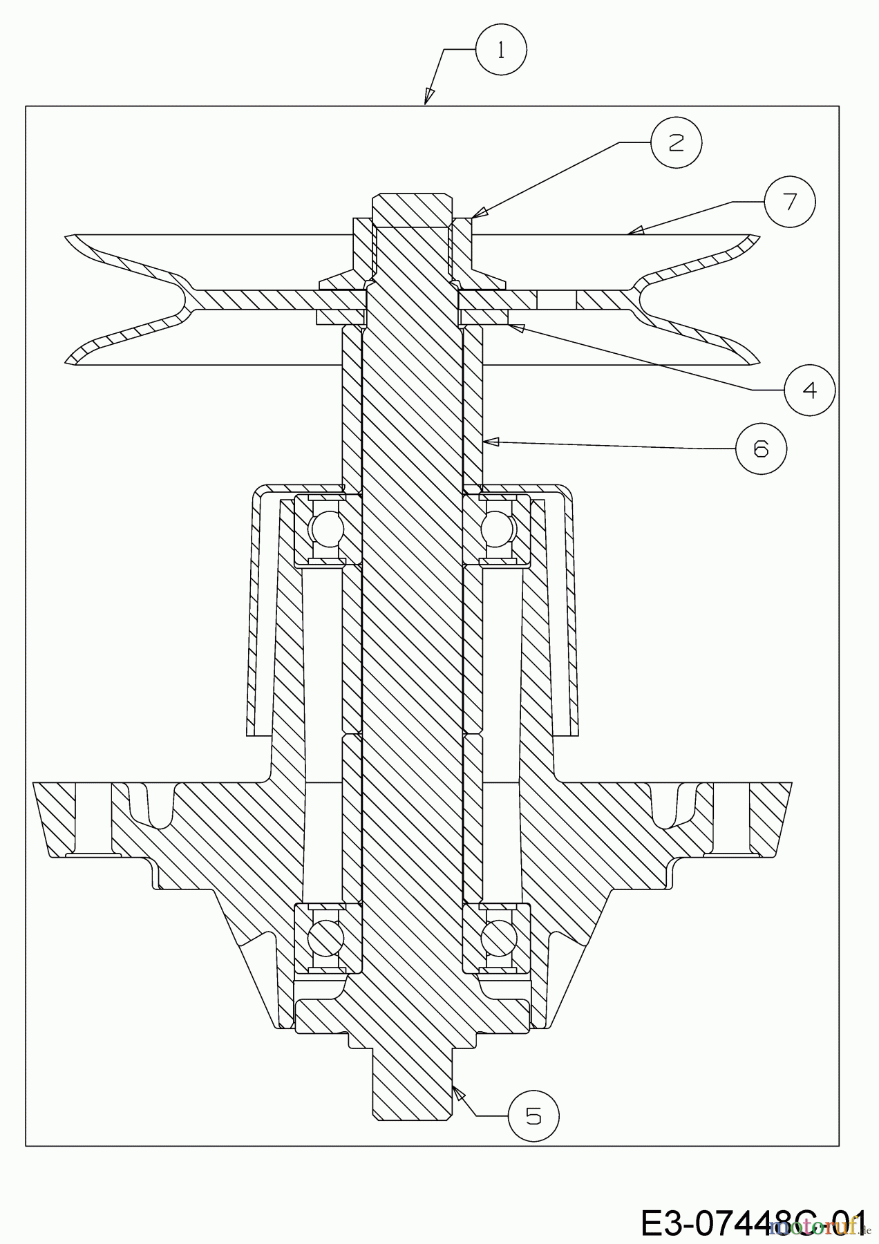  Wolf-Garten Rasentraktoren A 92 H 13BH71RE650  (2019) Messerspindel 618-0409C