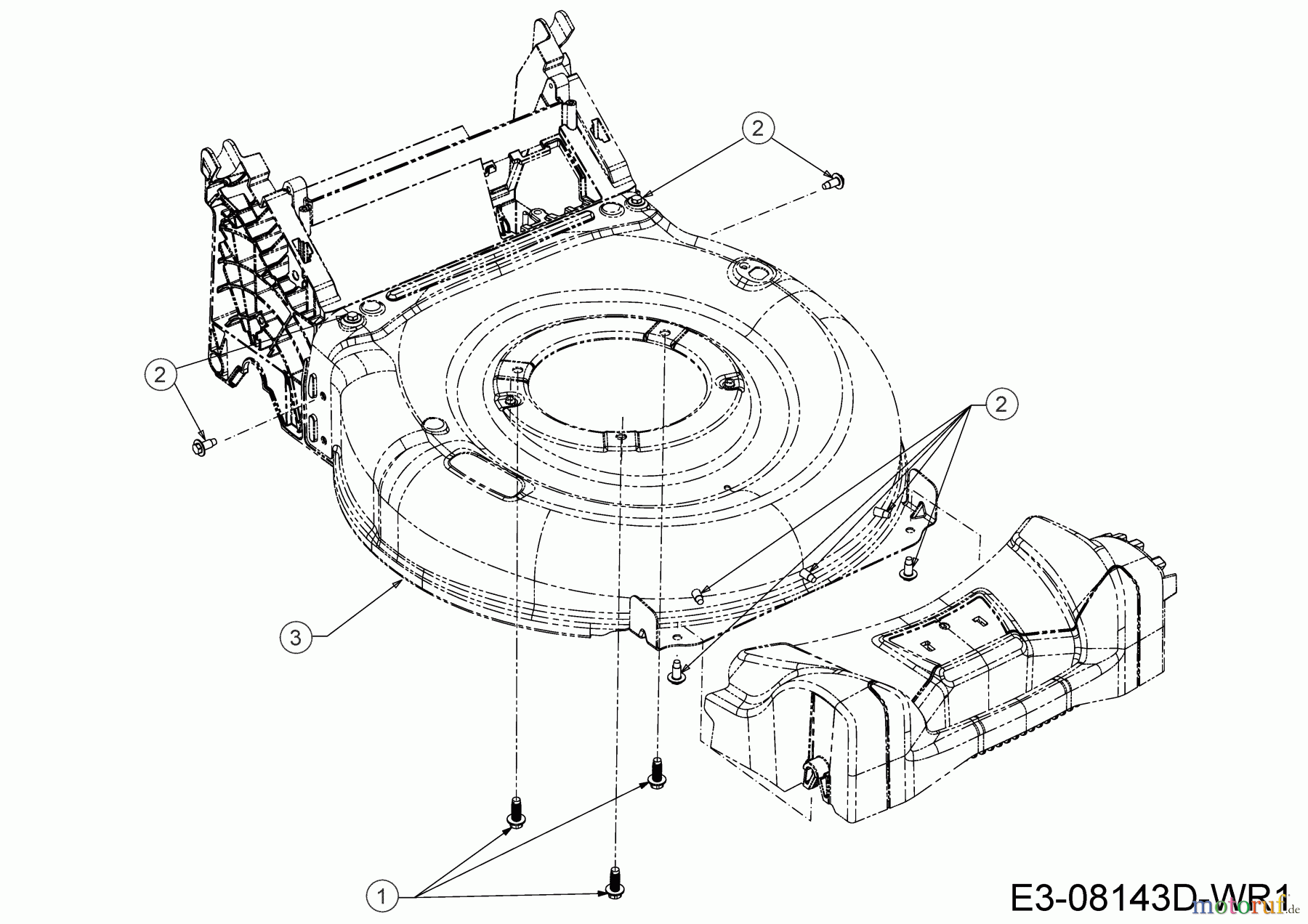  Wolf-Garten Motormäher mit Antrieb A 4600 A 12A-TOSC650 (2020) Mähwerksgehäuse