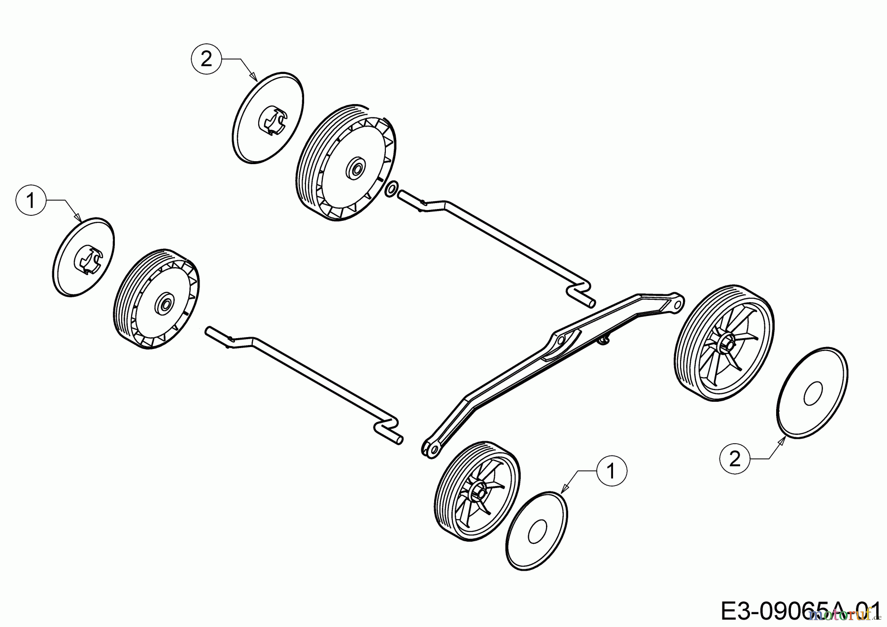  Wolf-Garten Elektromäher Expert 37 E 18AWG1H-650  (2014) Radkappen