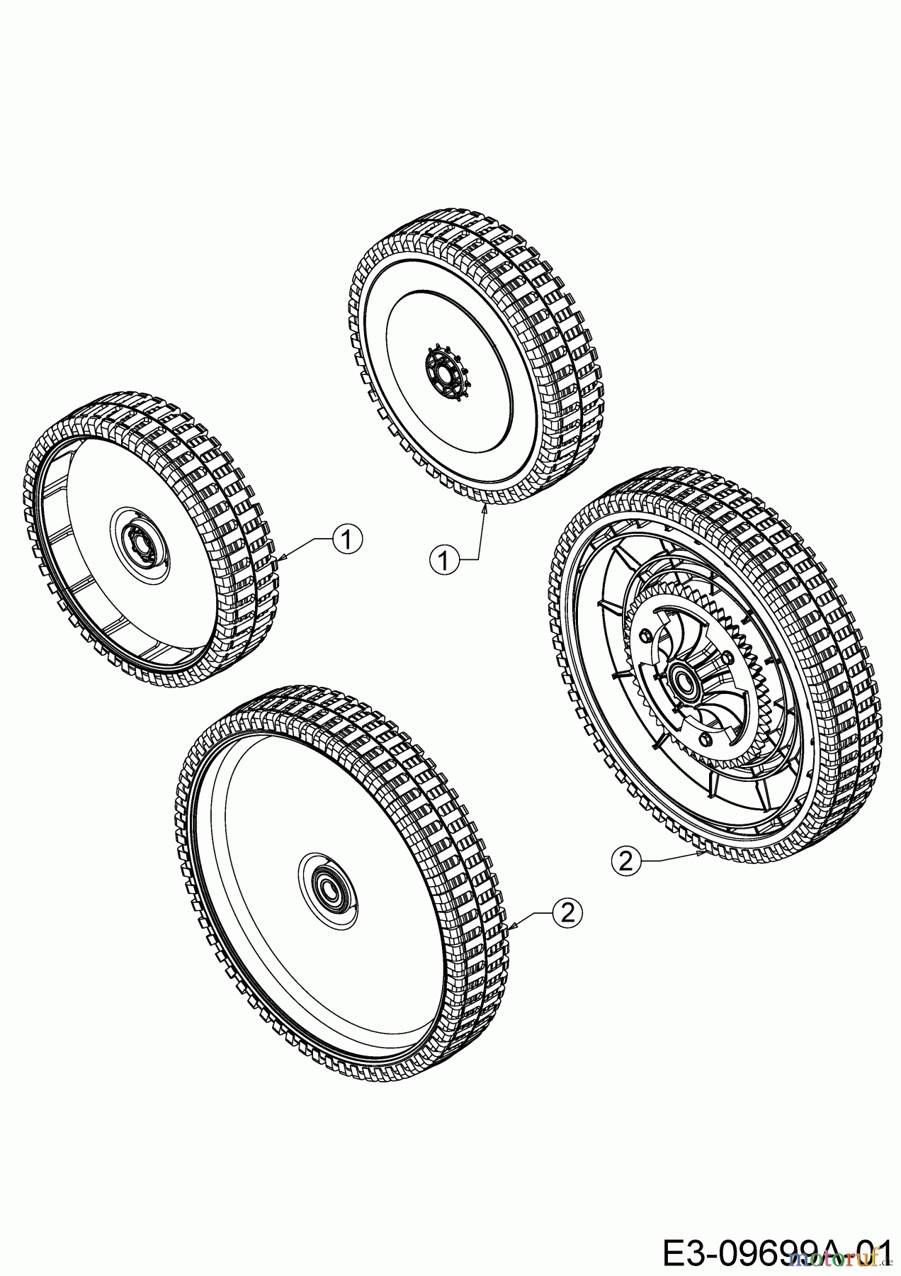  Wolf-Garten Motormäher mit Antrieb A 530 ASPHWIS 12BYPV7E650 (2019) Räder