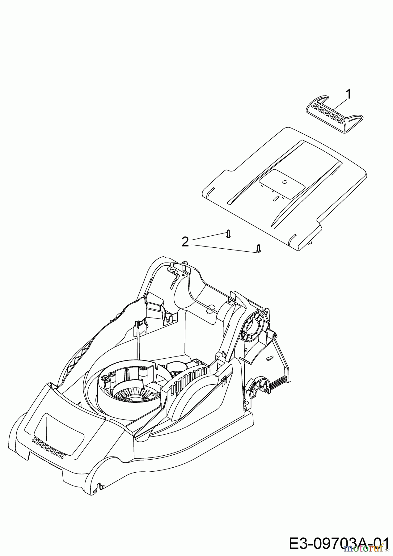  Wolf-Garten Elektromäher Expert 37 E 18CWG1H-C50  (2015) Griff Heckklappe