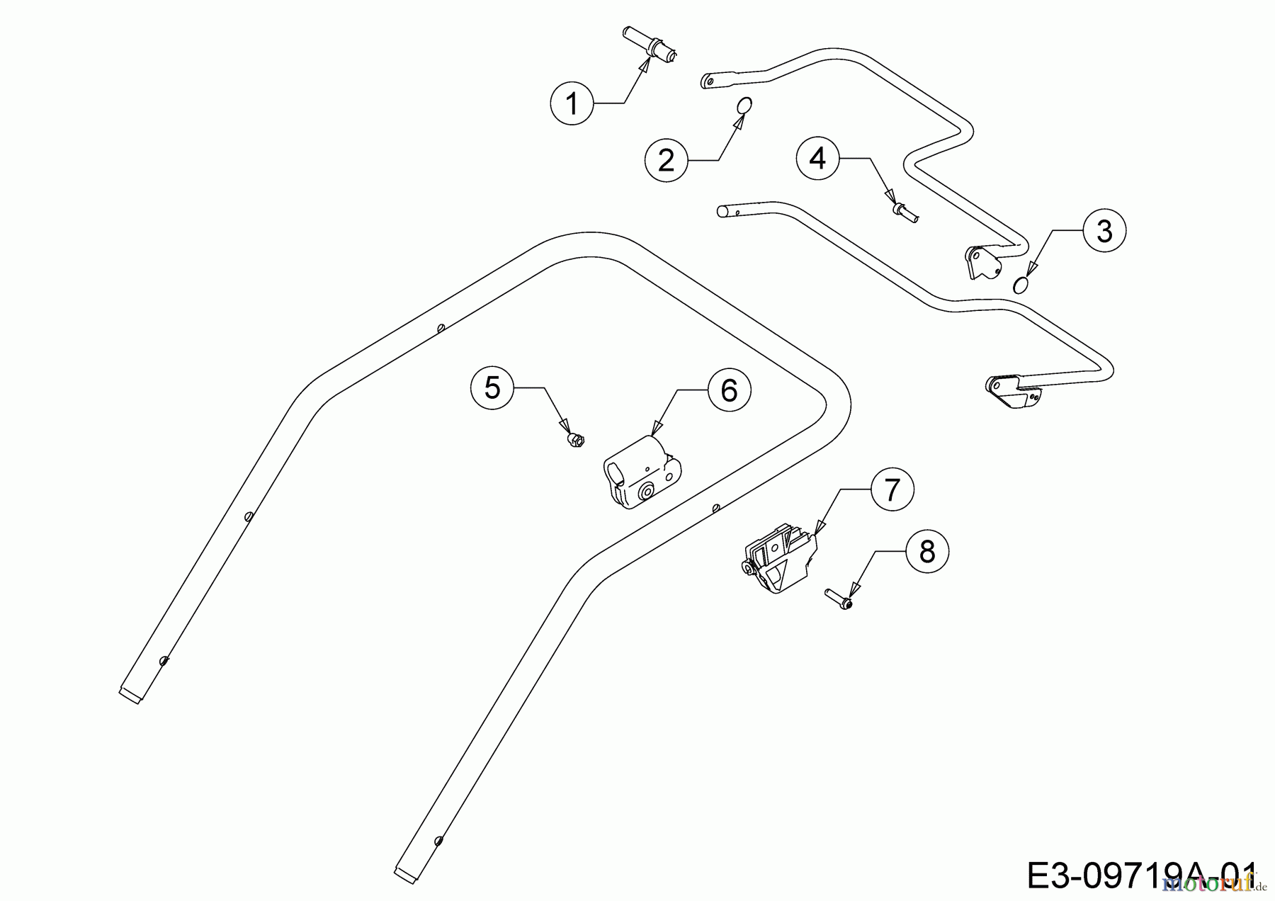 Wolf-Garten Elektromäher mit Antrieb Expert 40 EA 18BRH1K-C50 (2013) Befestigungsteile Bügel