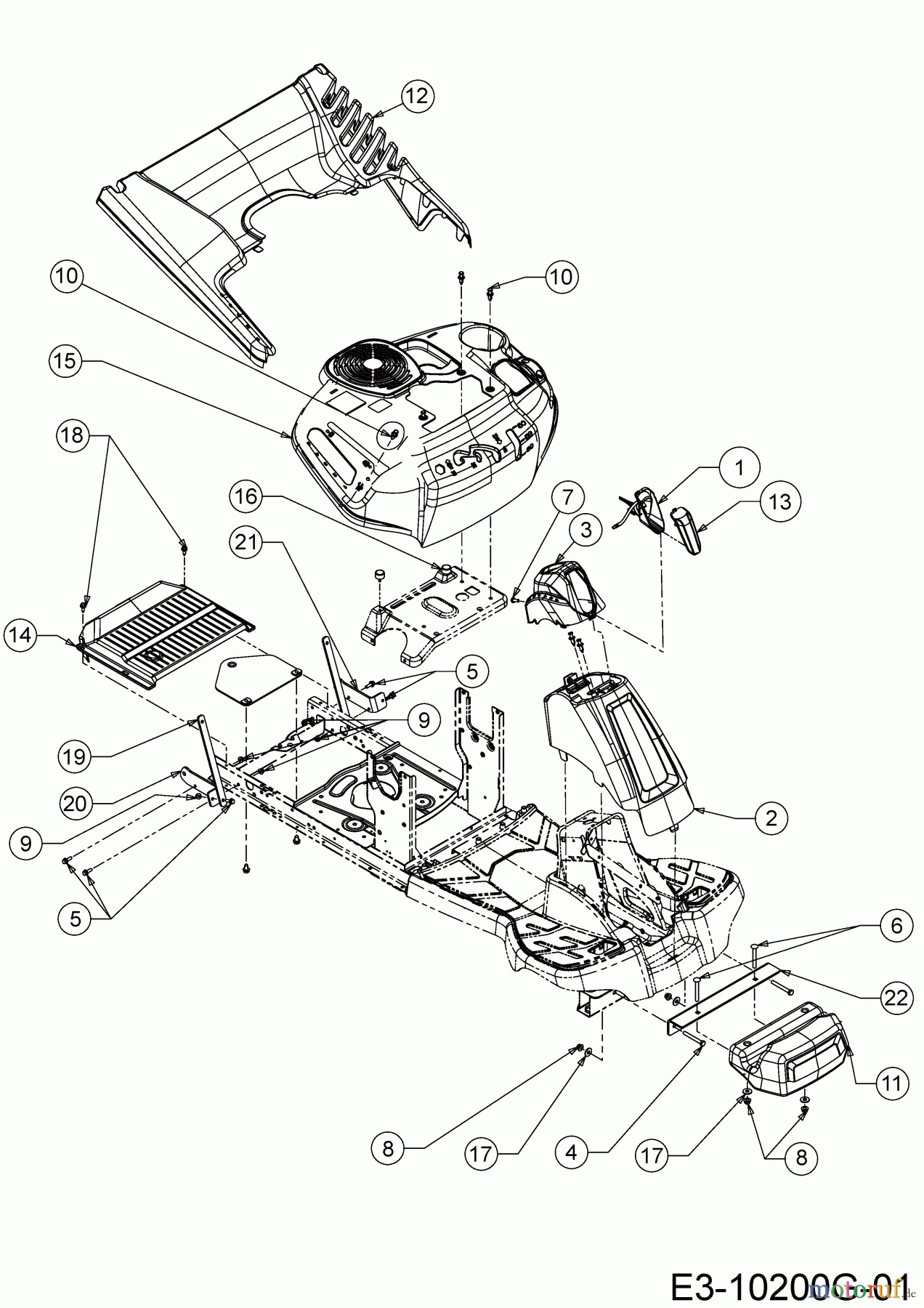 Wolf-Garten Rasentraktoren Scooter Pro 13A726HD650 (2020) Verkleidungen