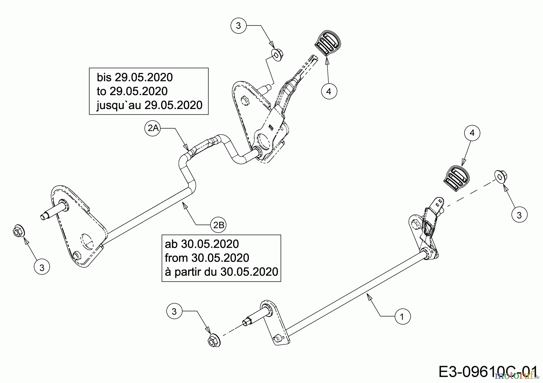  Wolf-Garten Motormäher mit Antrieb A 4600 A 12D-TOSC650 (2022) Achsen, Höhenverstellung