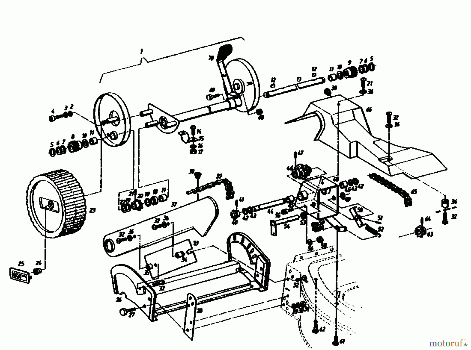 Golf Motormäher mit Antrieb 245 HR 4 02647.02 (1985) Fahrantrieb, Räder