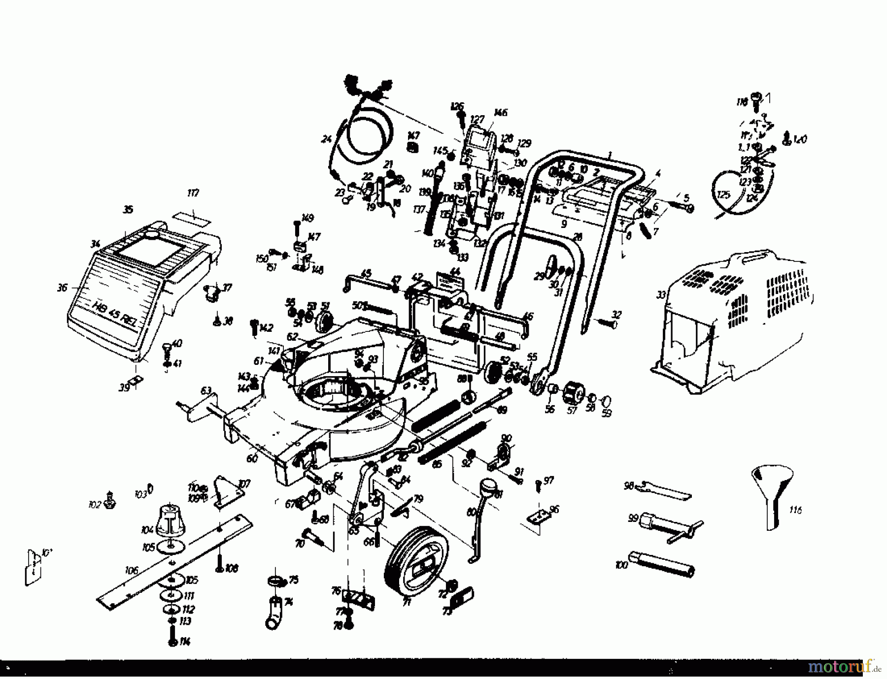 Gutbrod Motormäher mit Antrieb HB 45 REL 02885.01 (1985) Grundgerät