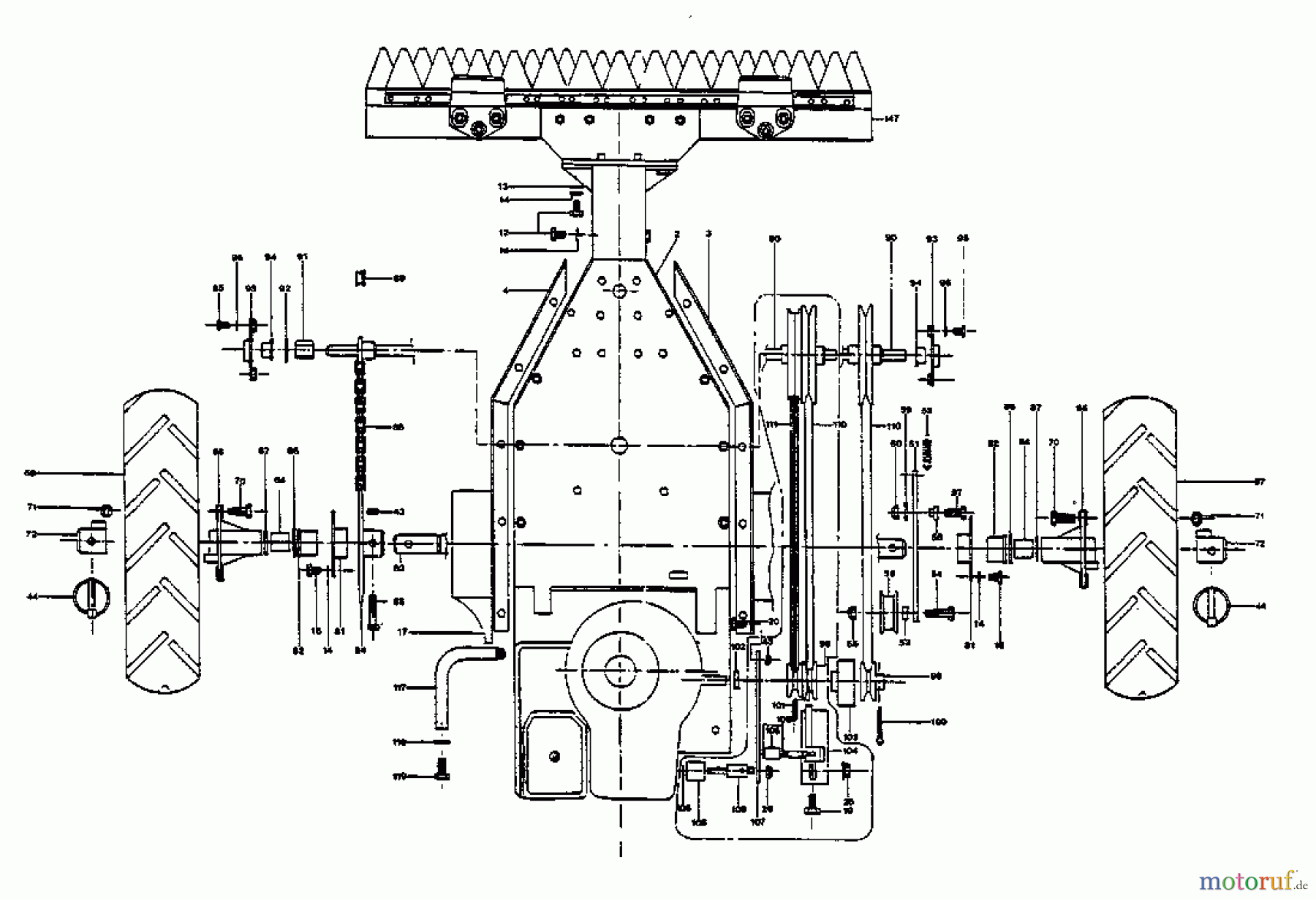  MTD Balkenmäher QUICK 100 I/C 187-0176  (1987) Fahrantrieb, Räder