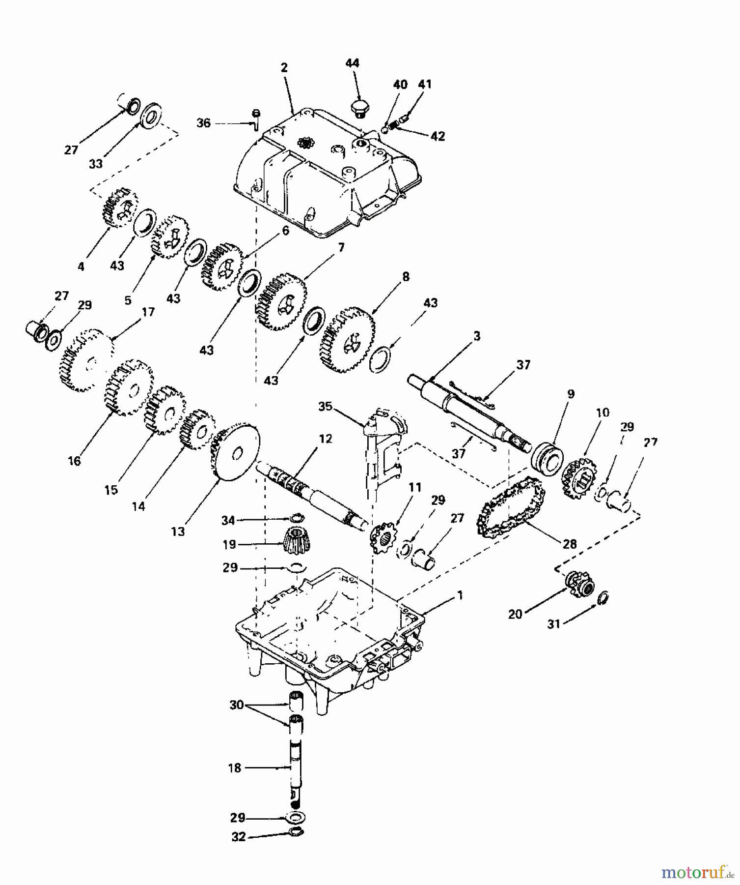  Columbia Rasentraktoren RD 11/660 137-5240  (1987) Getriebe