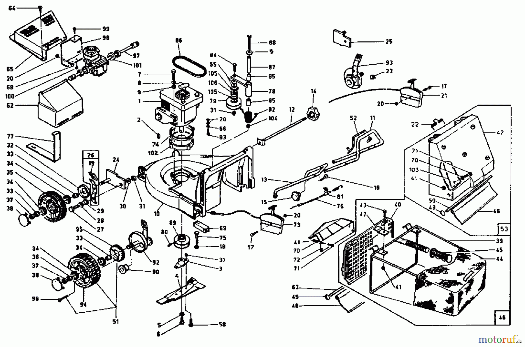  Rotaro Motormäher mit Antrieb ROTARO  55 SV 189-0158  (1989) Grundgerät