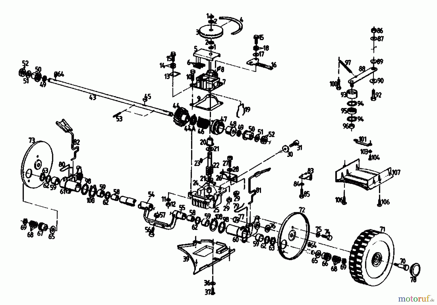  Gutbrod Motormäher mit Antrieb HB 47 REL 02847.09  (1990) Getriebe