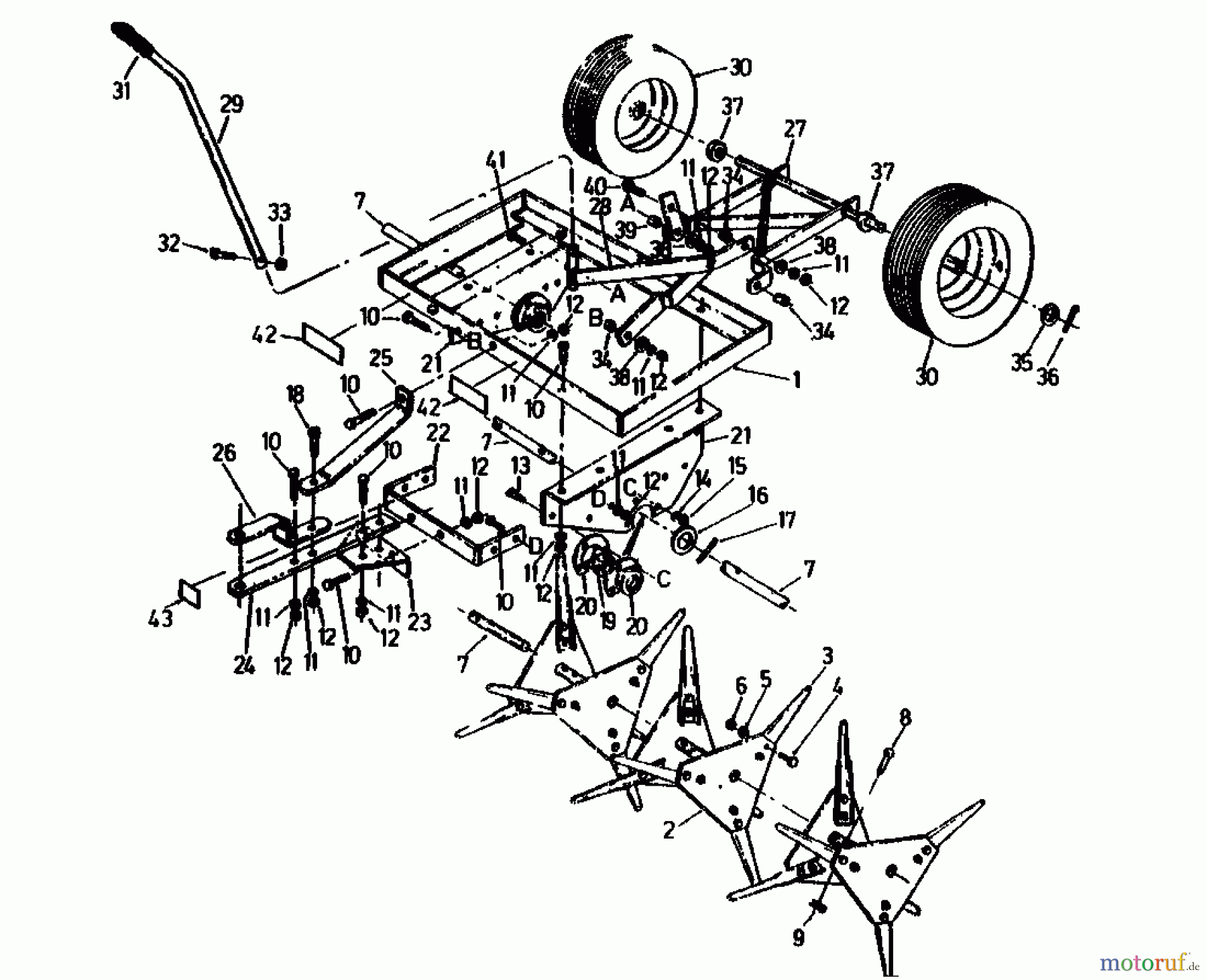  MTD Zubehör Zubehör Garten- und Rasentraktoren Rasenlüfter RL 100-18 04012.02  (1990) Grundgerät