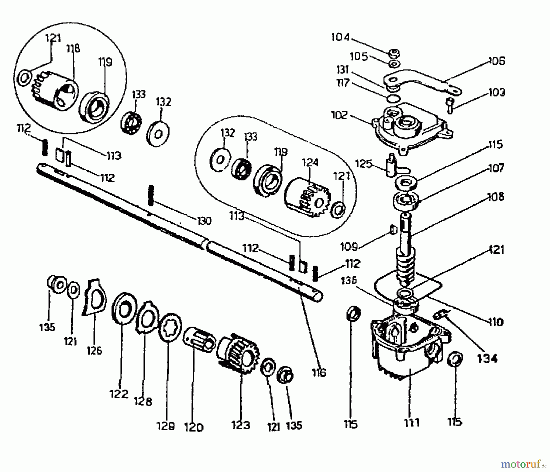  Rotaro Motormäher mit Antrieb ROTARO  48 S 181-0157  (1991) Getriebe