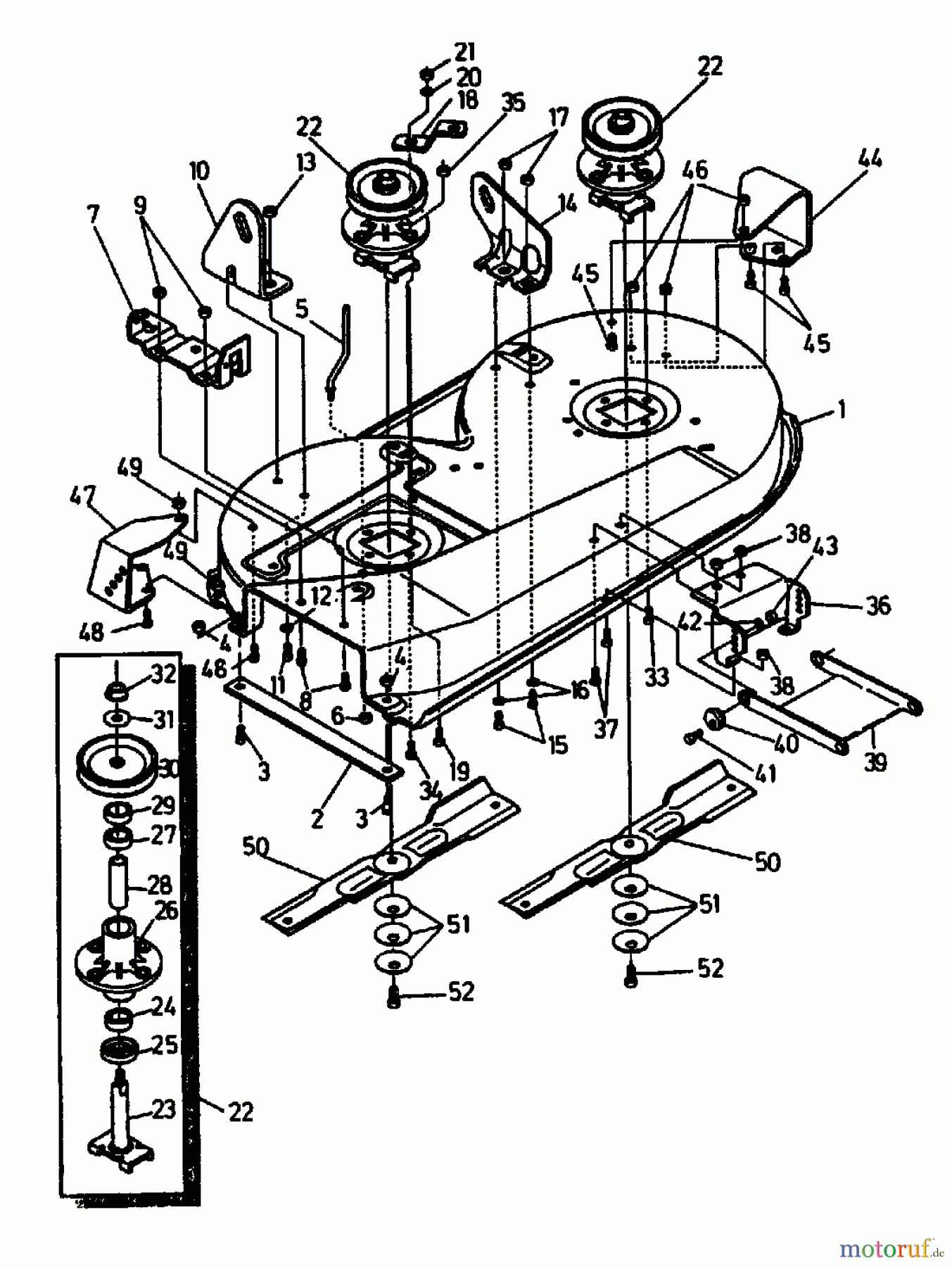  Gutbrod Rasentraktoren RSB 100-12 04015.02  (1992) Mähwerk 100cm