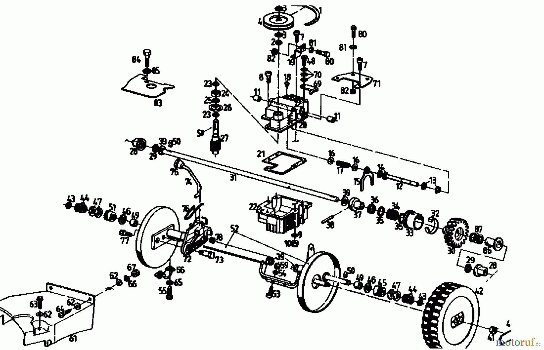  Gutbrod Motormäher mit Antrieb MH 454 RB 04006.07  (1993) Getriebe