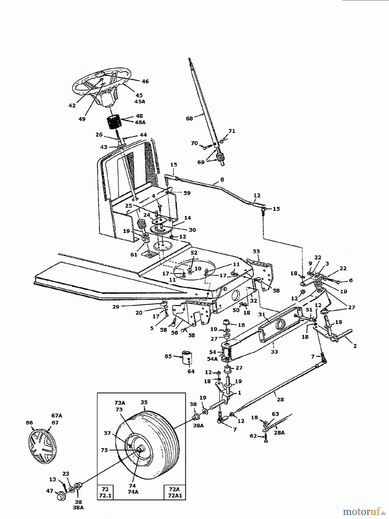  Raiffeisen Rasentraktoren 12 N 134I471E628  (1994) Vorderachse