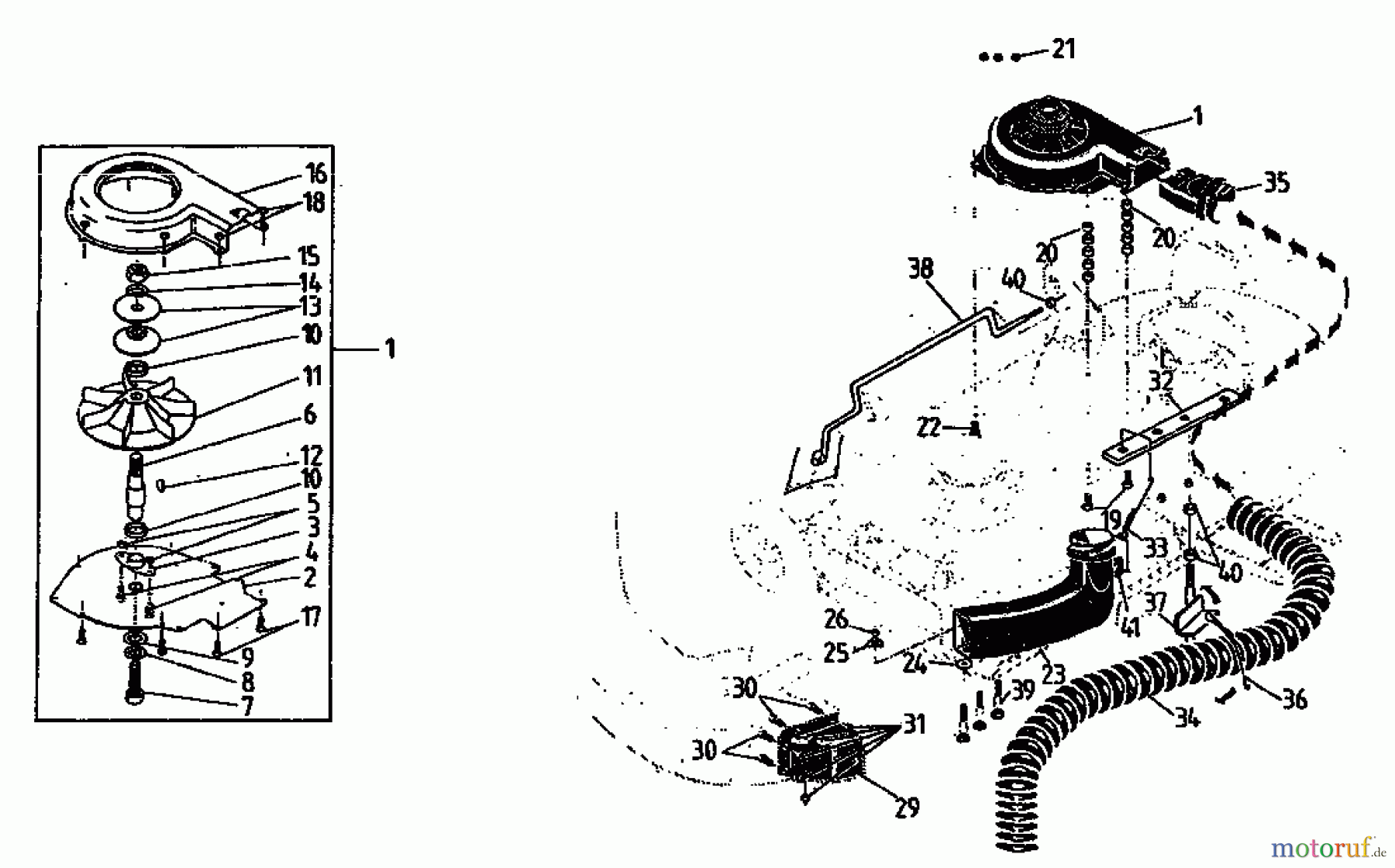  Gutbrod Rasentraktoren RSB 100-12 04015.02  (1991) Gebläsevorrichtung