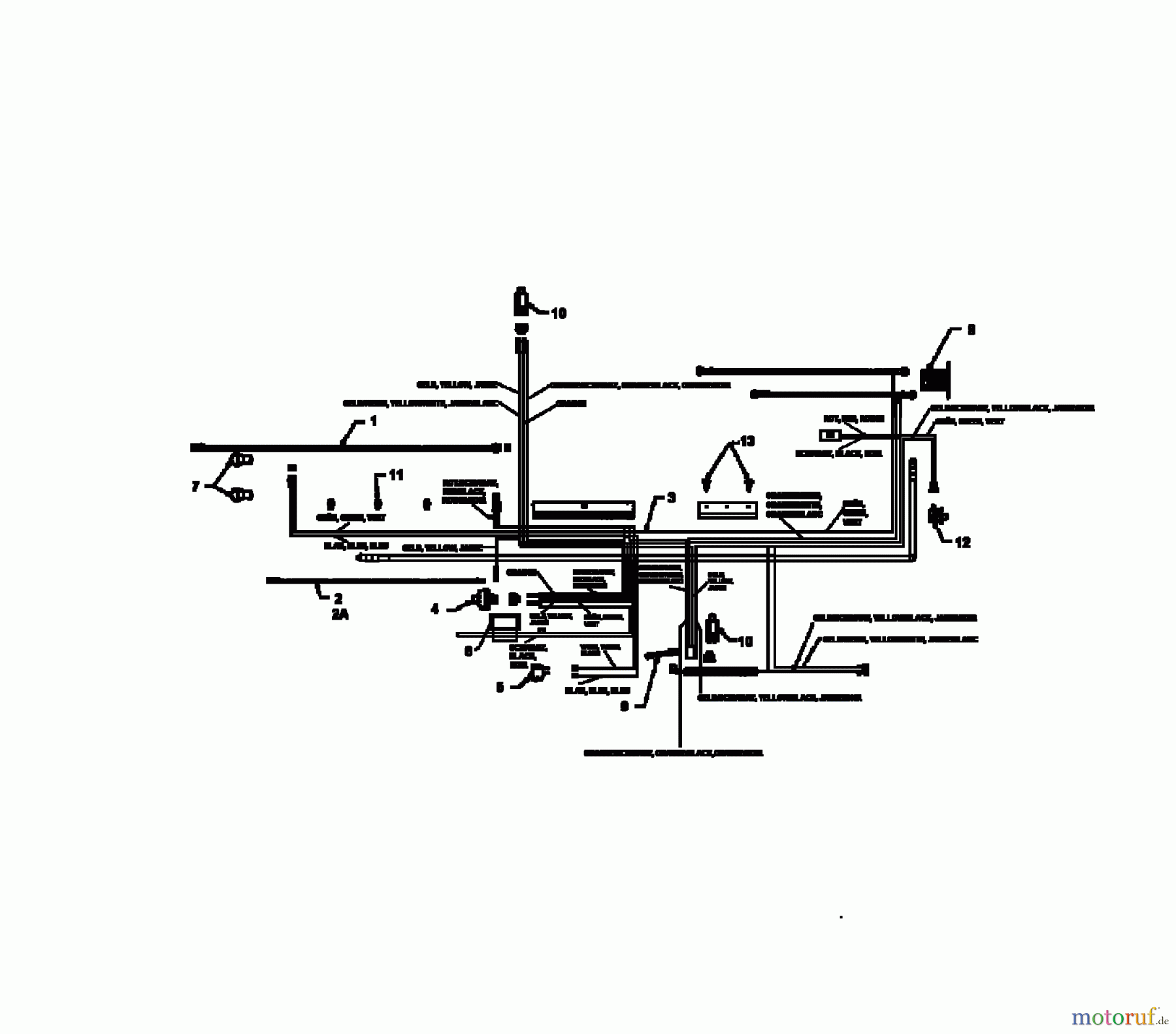  Brill Rasentraktoren (MTD Handelsmarke) Rasentraktoren 102/13 RTH 136N767N629  (1996) Schaltplan Vanguard