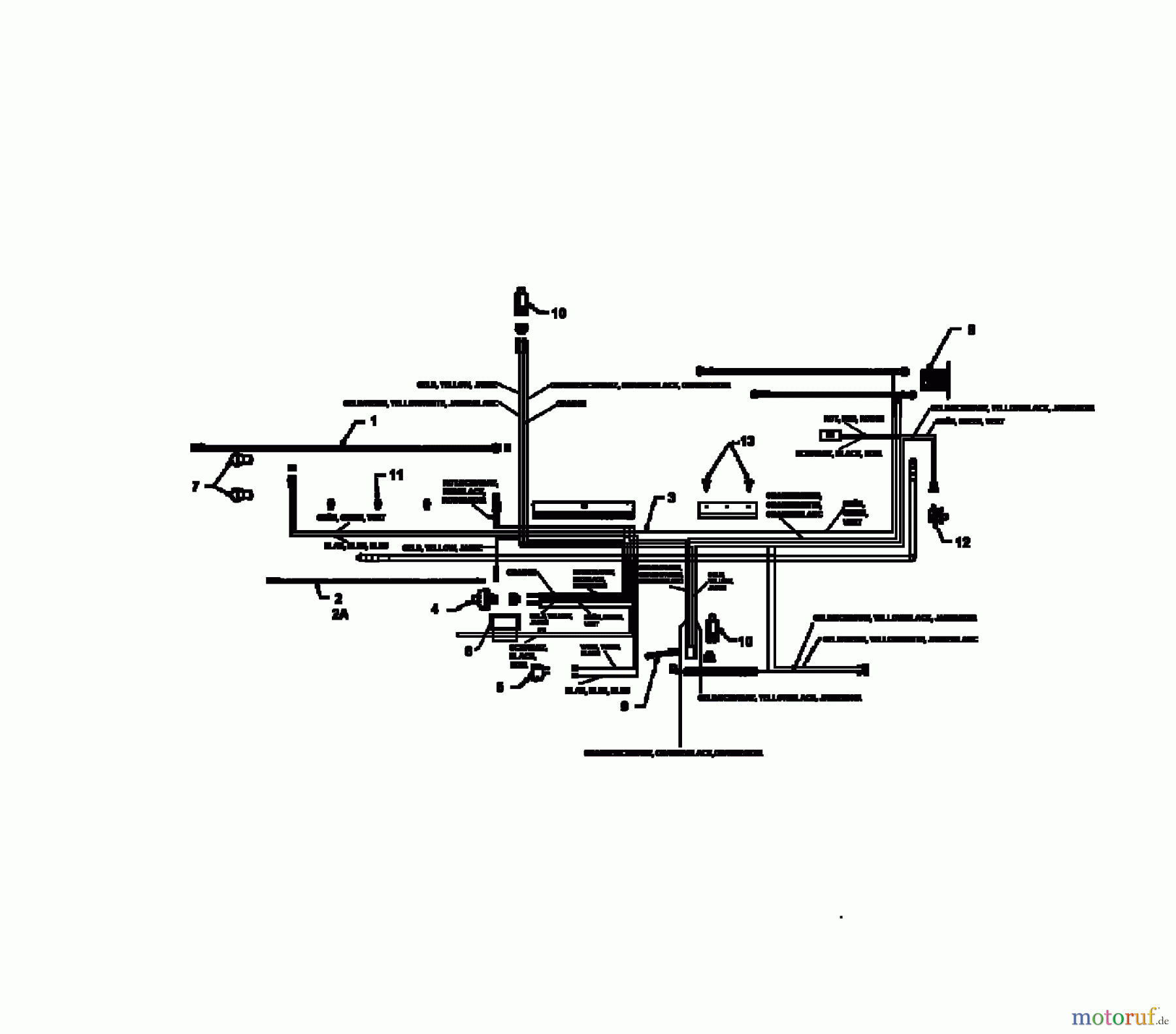 Mastercut Rasentraktoren 16/102 13AT761N659 (1997) Schaltplan Vanguard