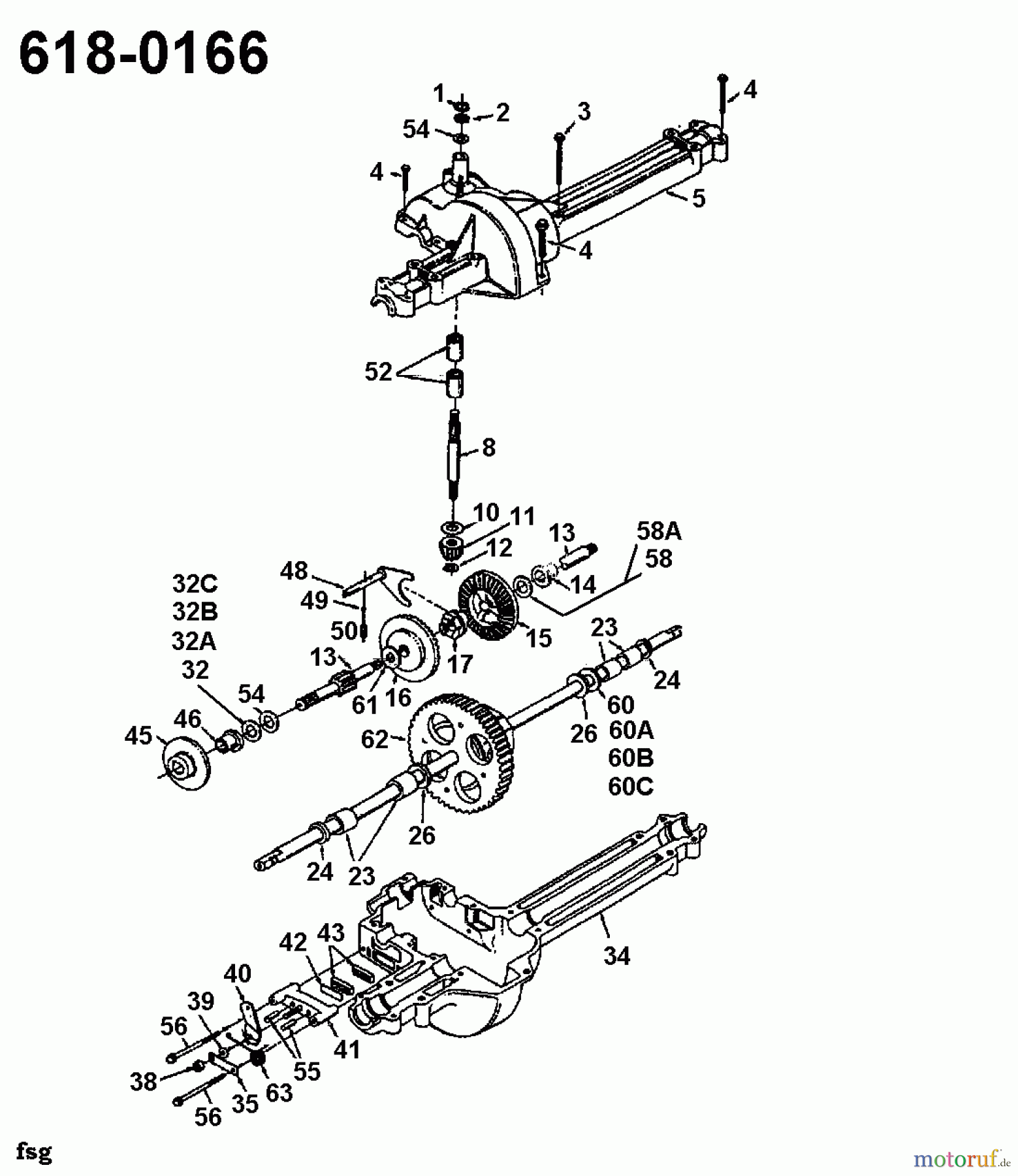  Gutbrod Rasentraktoren Sprint 1500 136L450C604  (1996) Getriebe 618-0166