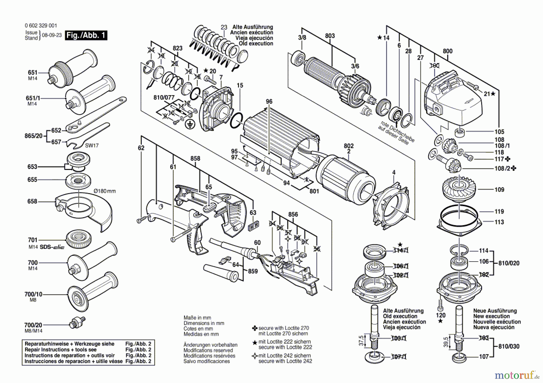  Bosch Werkzeug Flachkopfwinkelschleifer ---- Seite 1