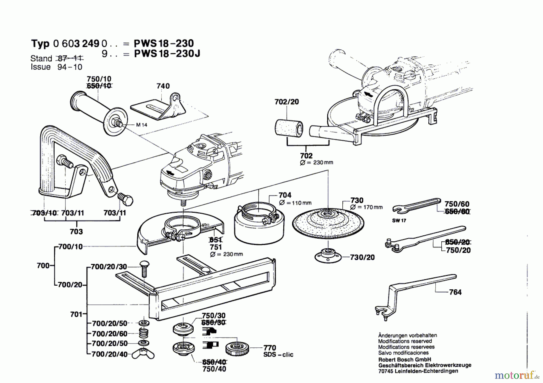  Bosch Werkzeug Winkelschleifer PWS 18-230 Seite 2