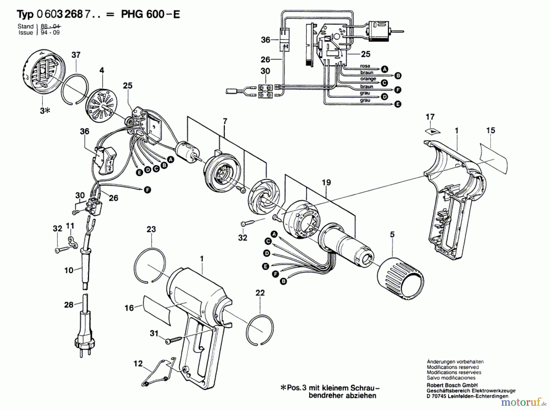  Bosch Werkzeug Heissluftgebläse PHG 600-E Seite 1