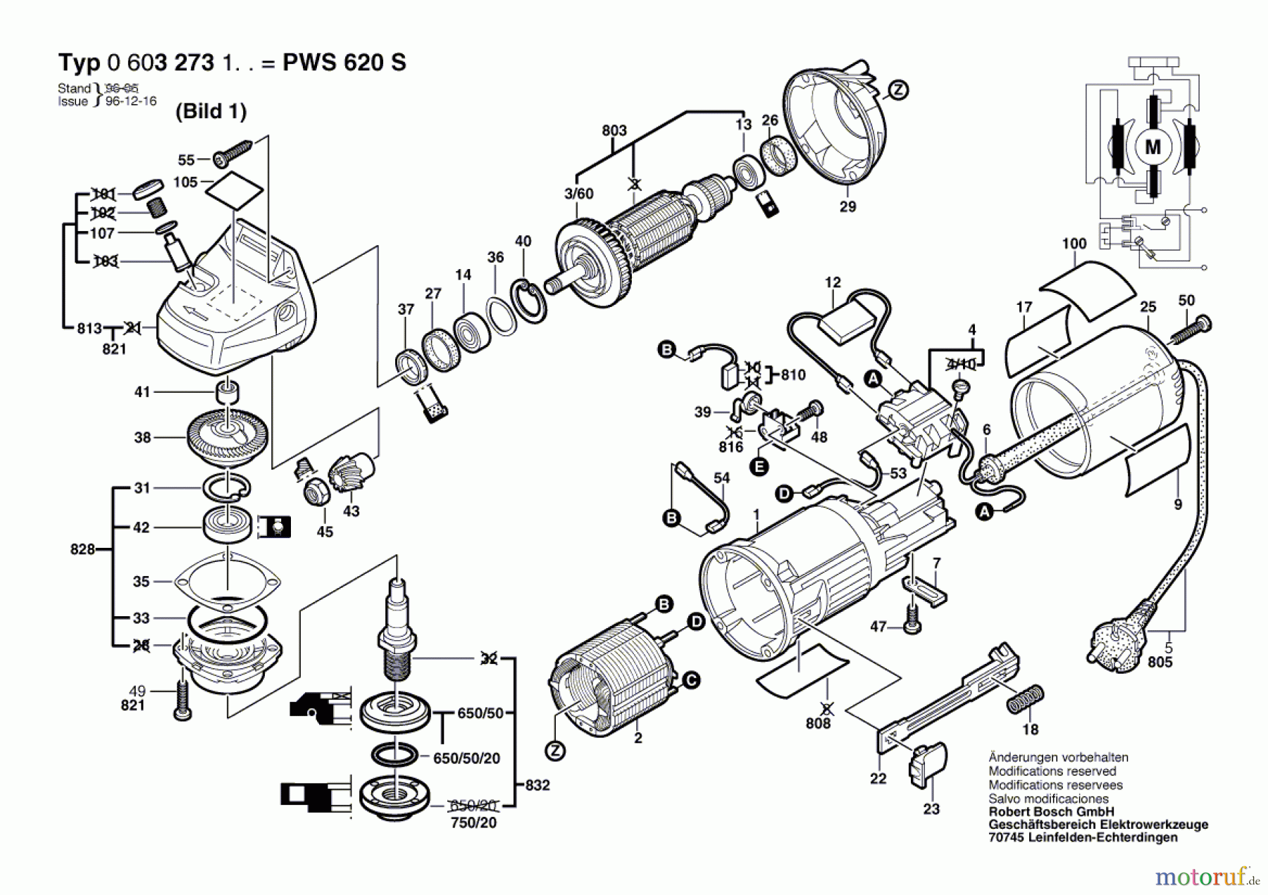  Bosch Werkzeug Winkelschleifer PWS 620 S Seite 1