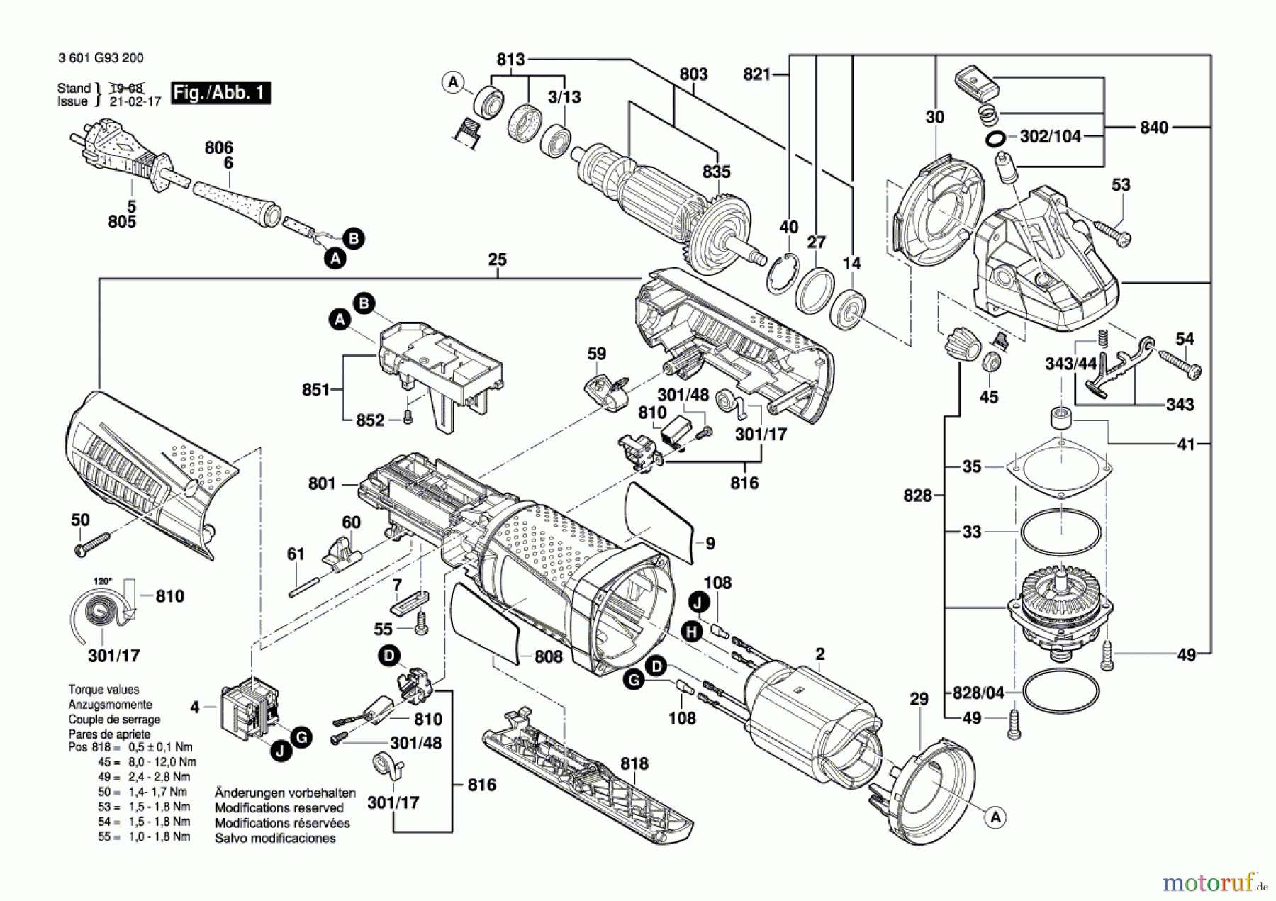  Bosch Werkzeug Winkelschleifer GWS 12-125 CIP Seite 1