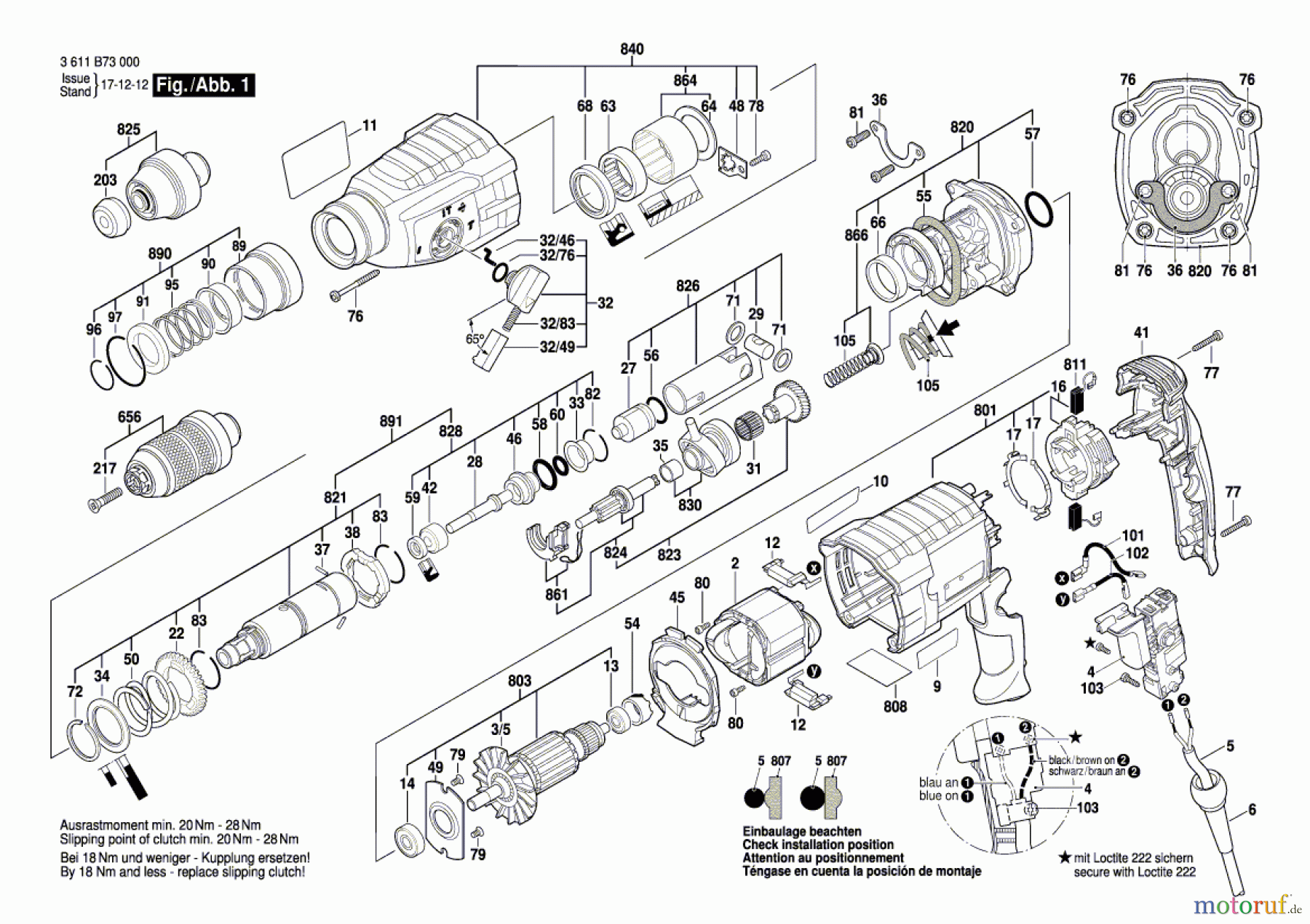  Bosch Werkzeug Bohrhammer GBH 2-24 DFR Seite 1