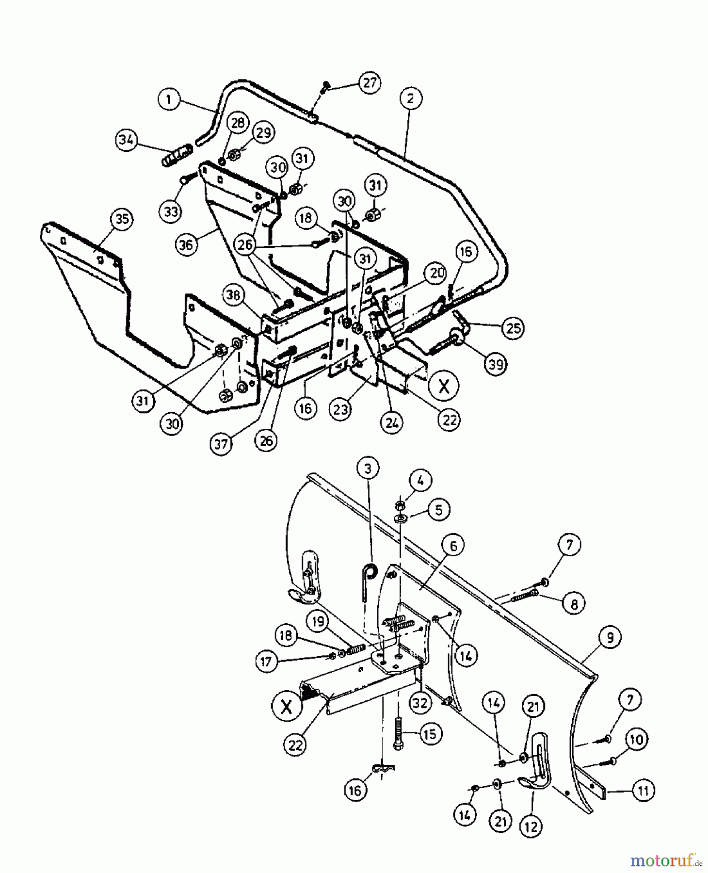  MTD Zubehör Zubehör Garten- und Rasentraktoren Räumschild für 600 Serie Kastenrahmen (42