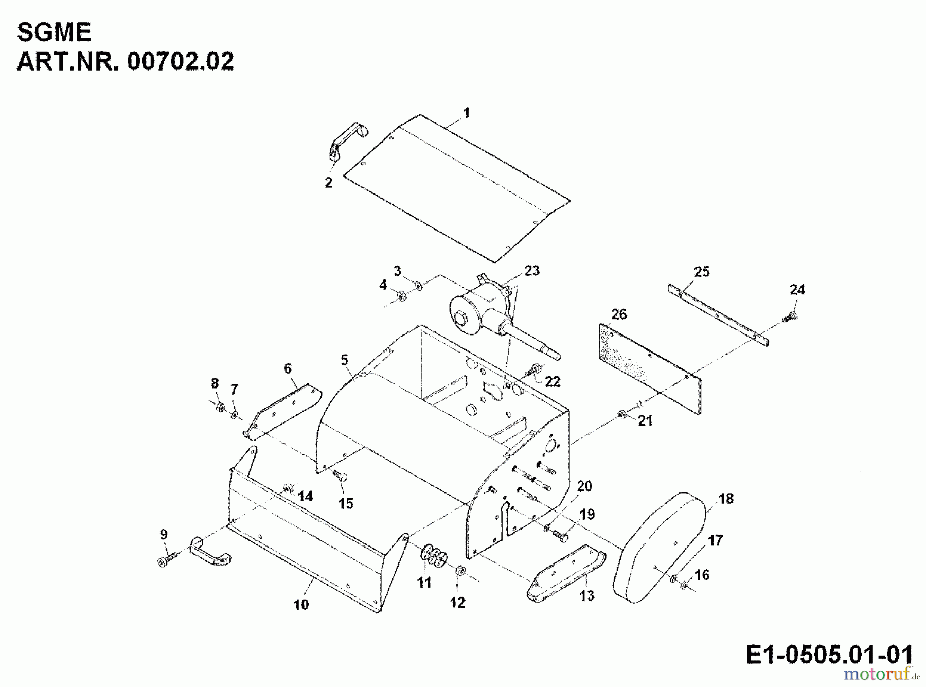  MTD Zubehör Zubehör Einachser Schlegelmähwerk SGME für 550-750 00702.02  (1995) Schlegelmähergehäuse