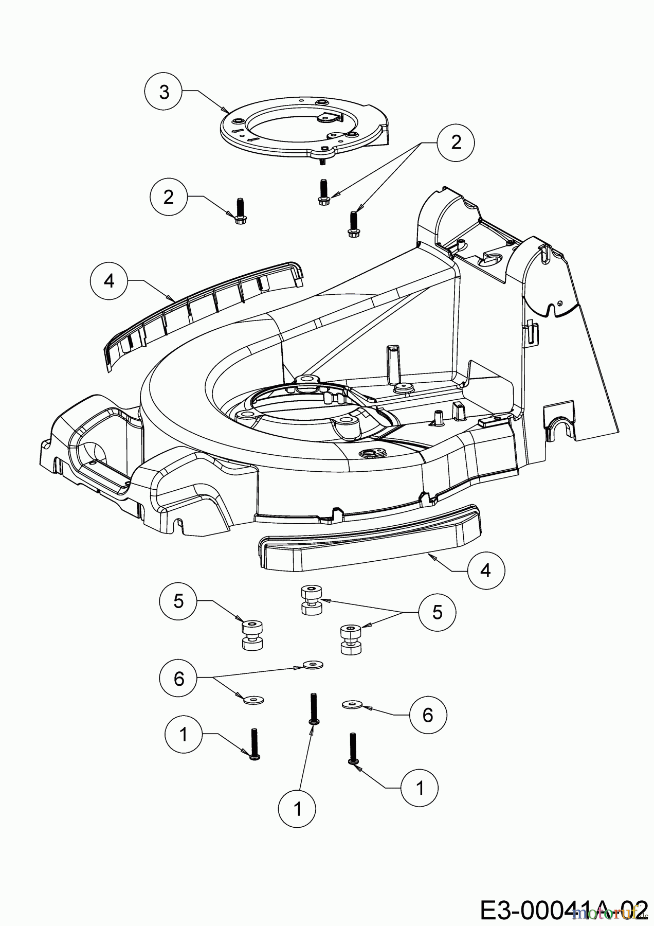 Cub Cadet Motormäher mit Antrieb XM2 ER53E 12ARZA9A603 (2018) Stoßdämpfer, Zwischenring Motor