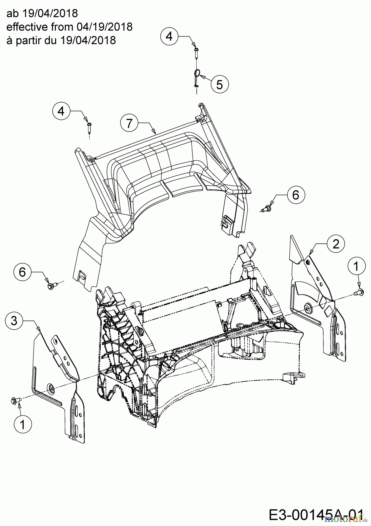  Cub Cadet Motormäher mit Antrieb LM2 DR46ES 12BCTQS7603  (2018) Abdeckung hinten ab 19/04/2018