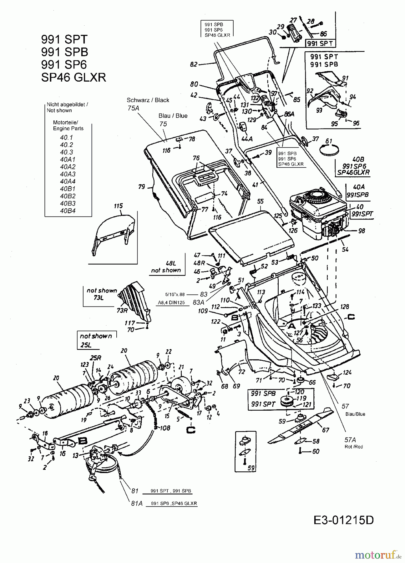  Lawnflite Motormäher mit Antrieb 991 SP 6 12B-658C611  (2001) Grundgerät
