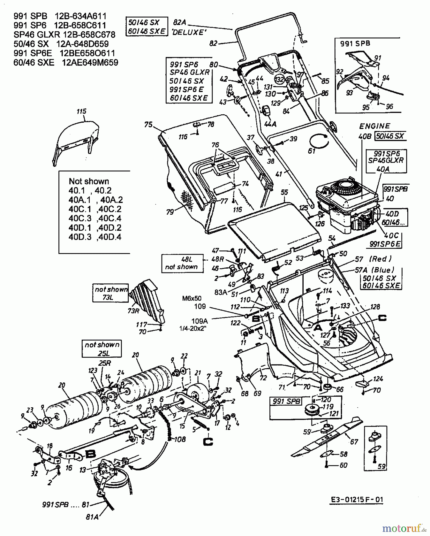  Lawnflite Motormäher mit Antrieb 991 SP 6 12B-658C611  (2003) Grundgerät