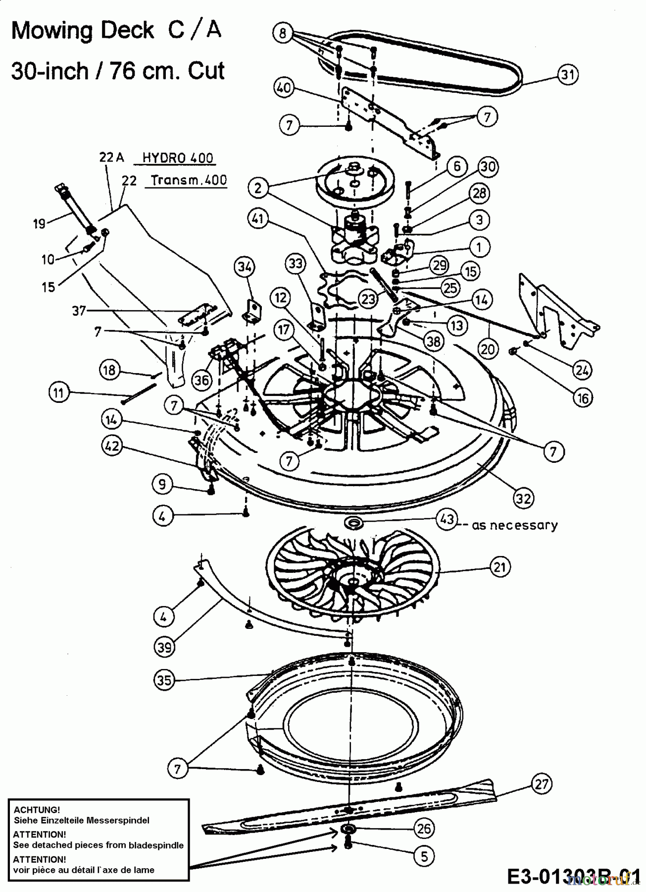  Raiffeisen Rasentraktoren RMH 11.5/76 A 13AC473A628  (2001) Mähwerk C (30