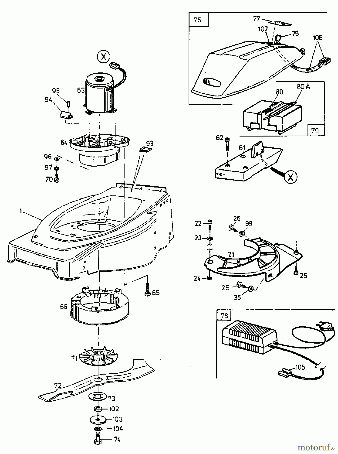  Gutbrod Akkumäher HA 42 L 18BBL5P-604  (2000) Elektroteile, Messer