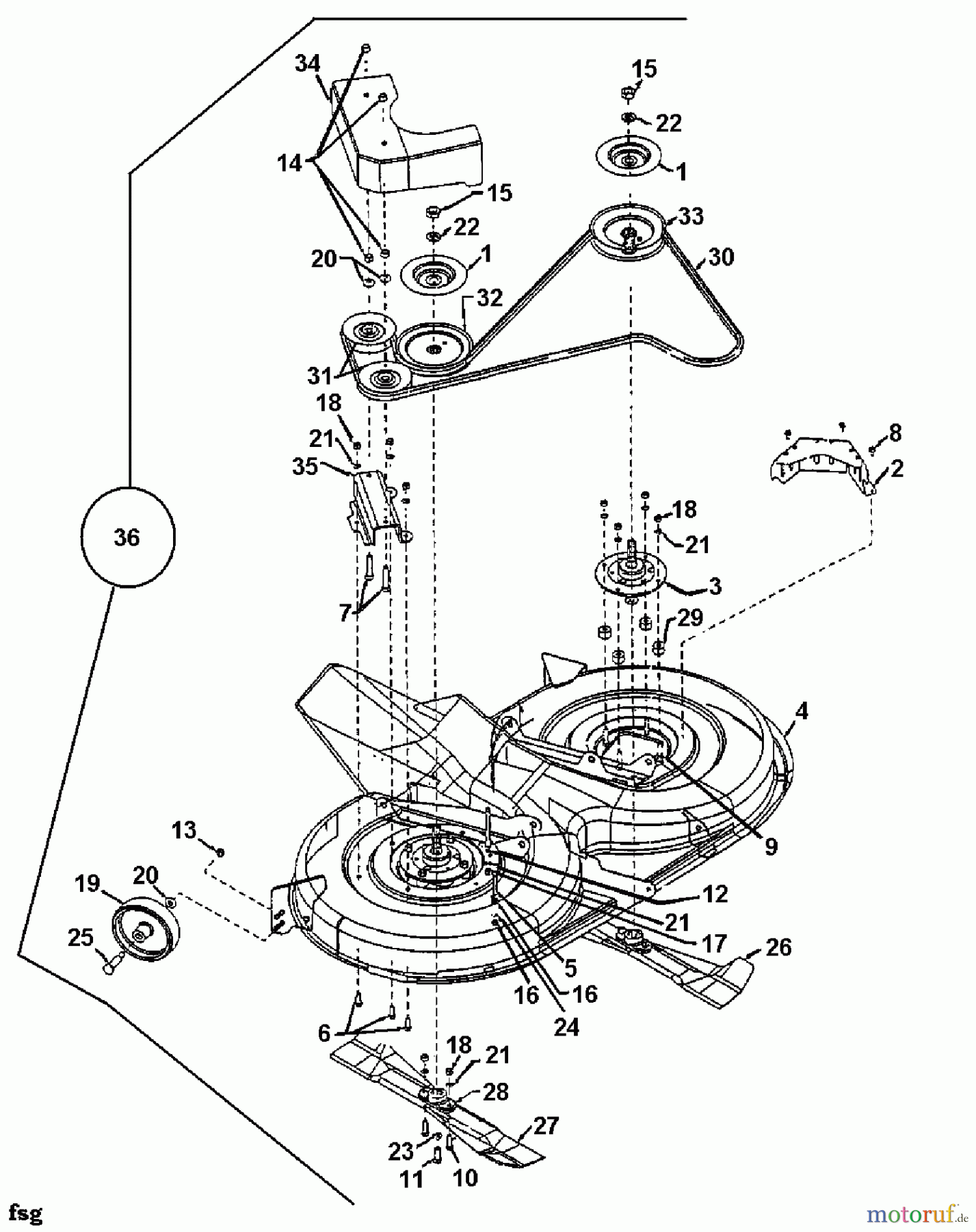  Raiffeisen Rasentraktoren RMH 18-102 H 13CT793N628  (2000) Mähwerk N (40