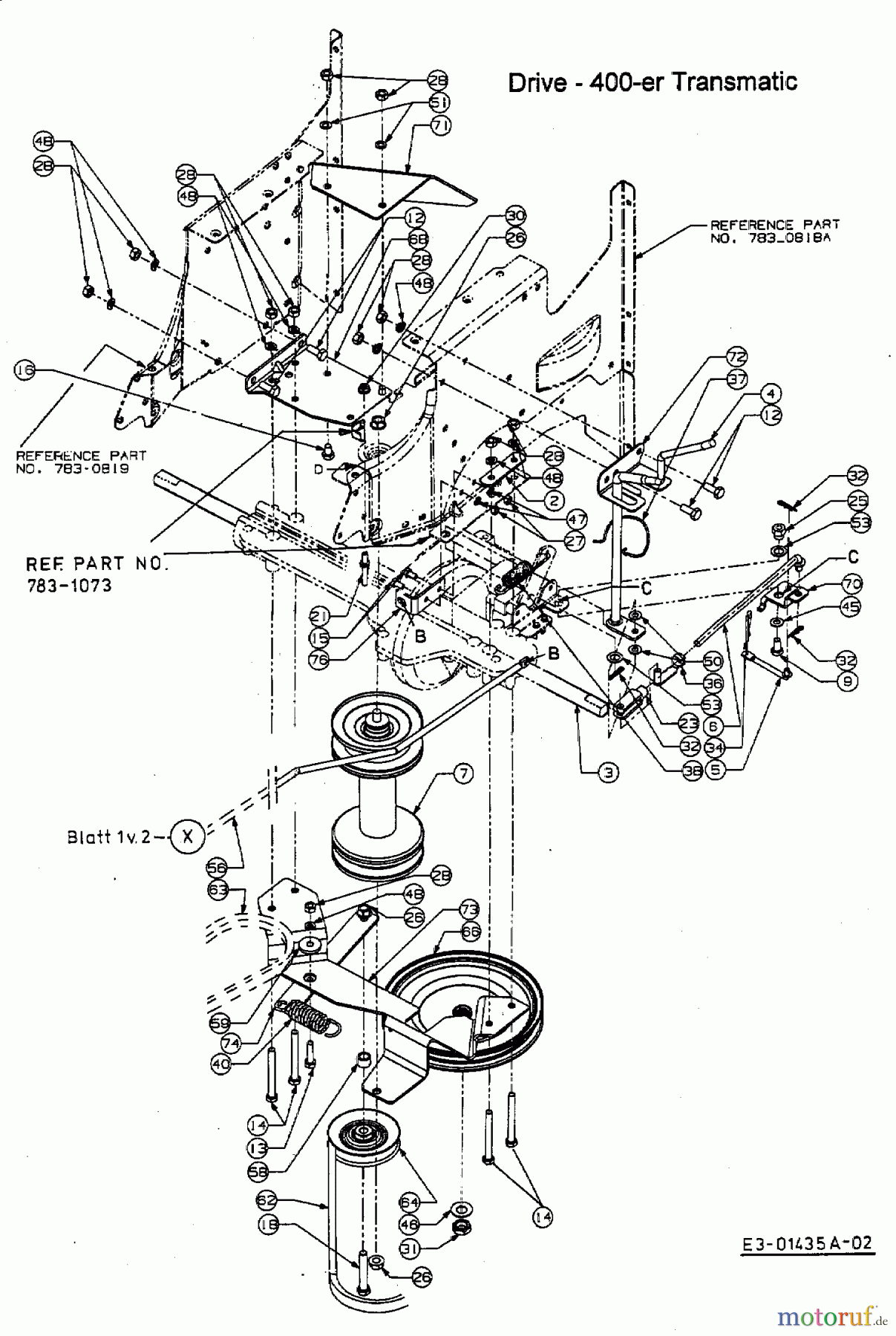  MTD ältere Modelle Rasentraktoren 125/92 13AH455E600  (2002) Fahrantrieb