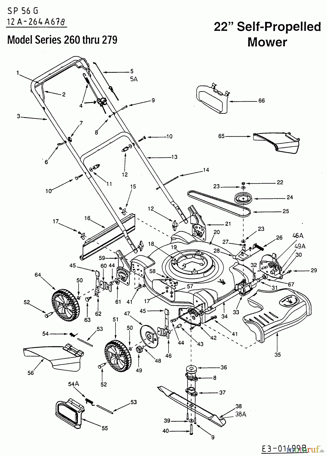  MTD Motormäher mit Antrieb SP 56 G 12A-264A678  (2001) Grundgerät