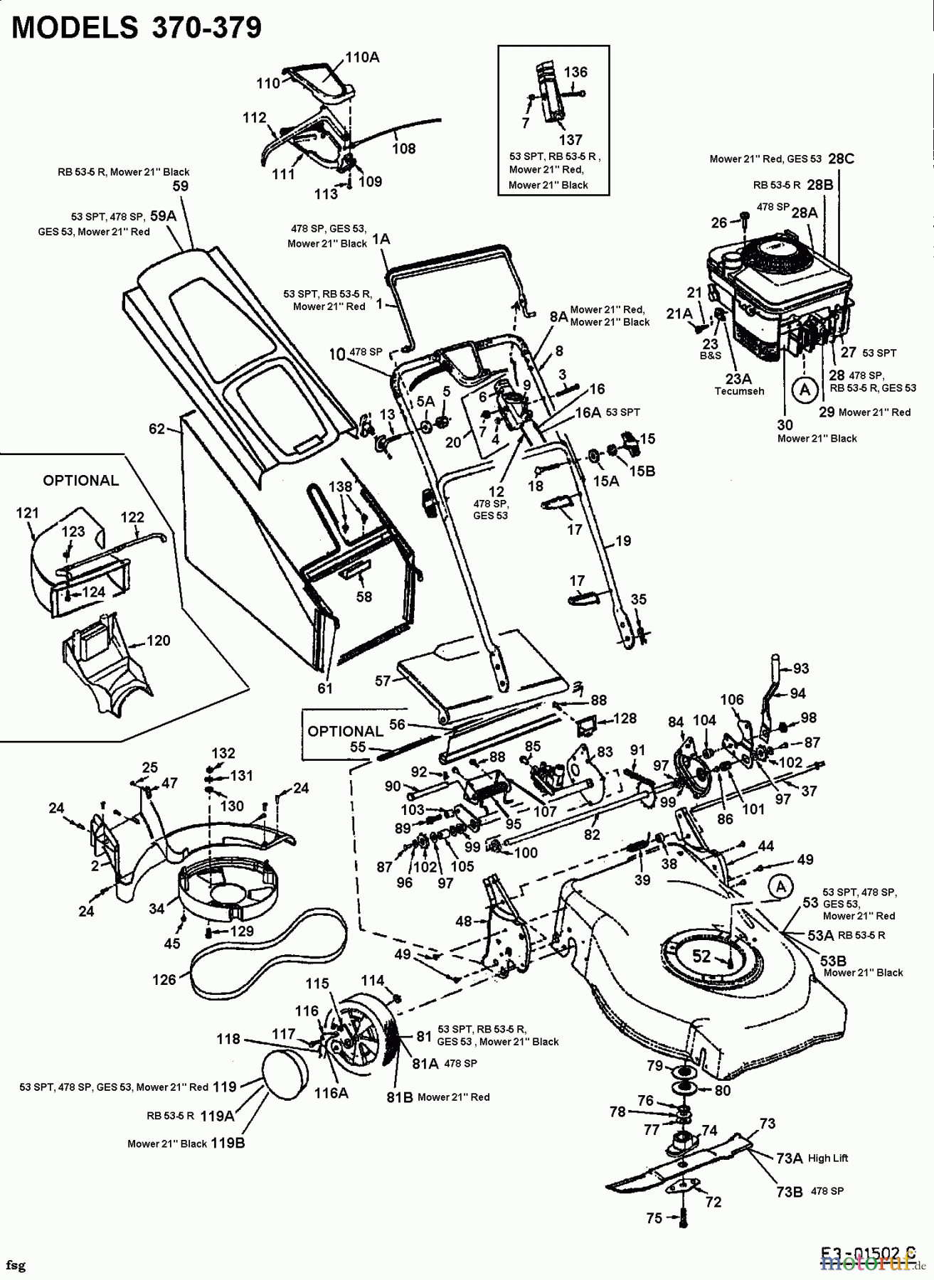  MTD Motormäher mit Antrieb 378 N 12A-378N602  (2002) Grundgerät