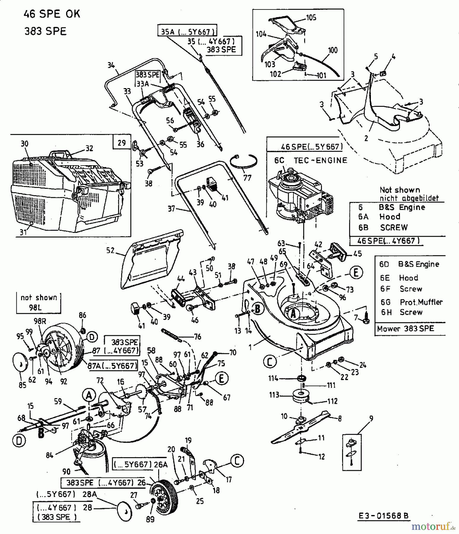  Ok Motormäher mit Antrieb 46 SPE 12CE685Y667  (2002) Grundgerät