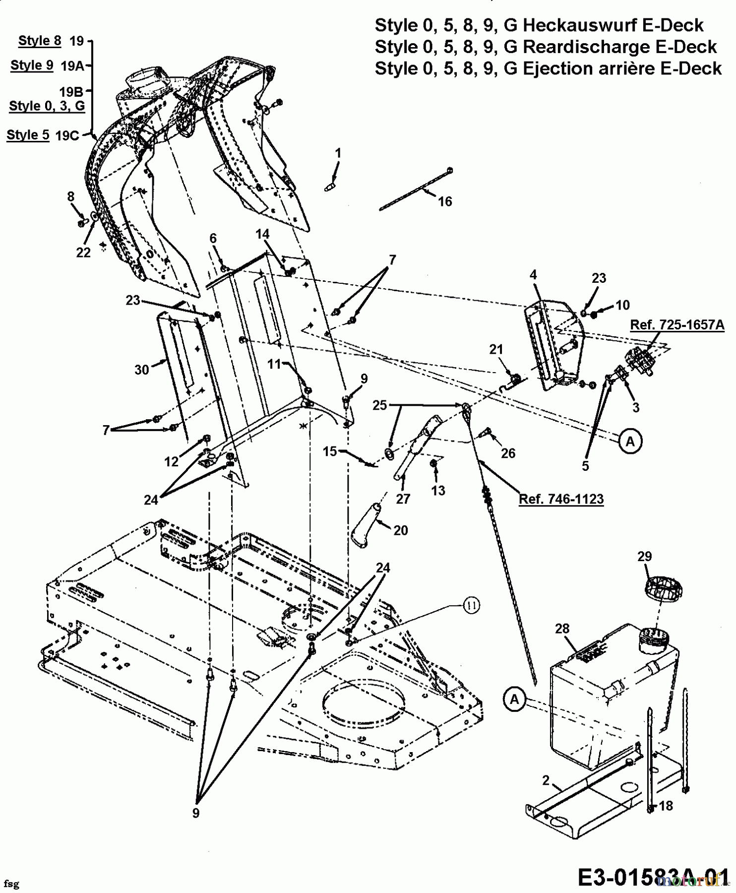  MTD ältere Modelle Rasentraktoren RH 155/92 B 13AA458E678  (2003) Armaturenbrett