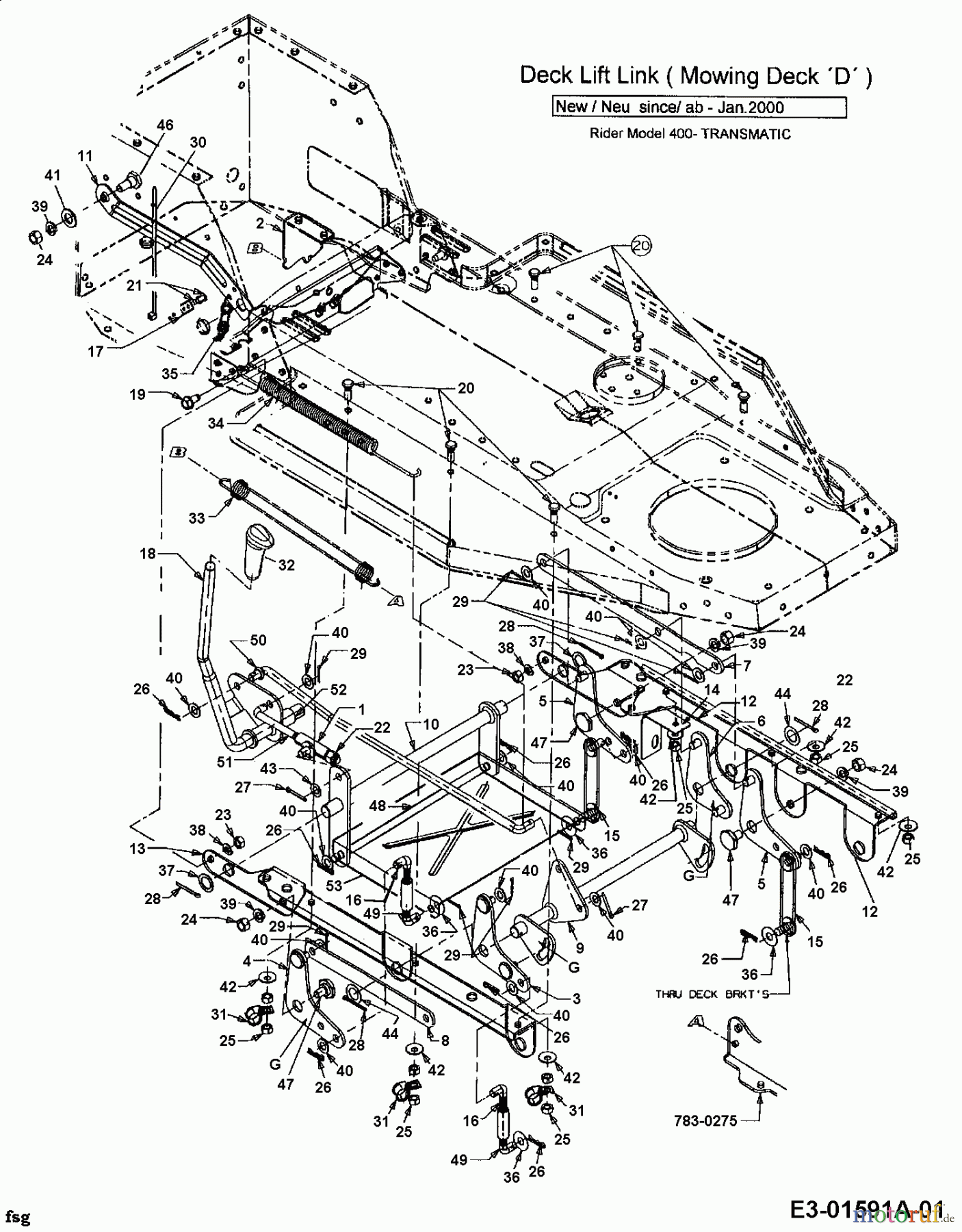  Budget Rasentraktoren BTR 1101 13A1450F619  (2002) Mähwerksaushebung