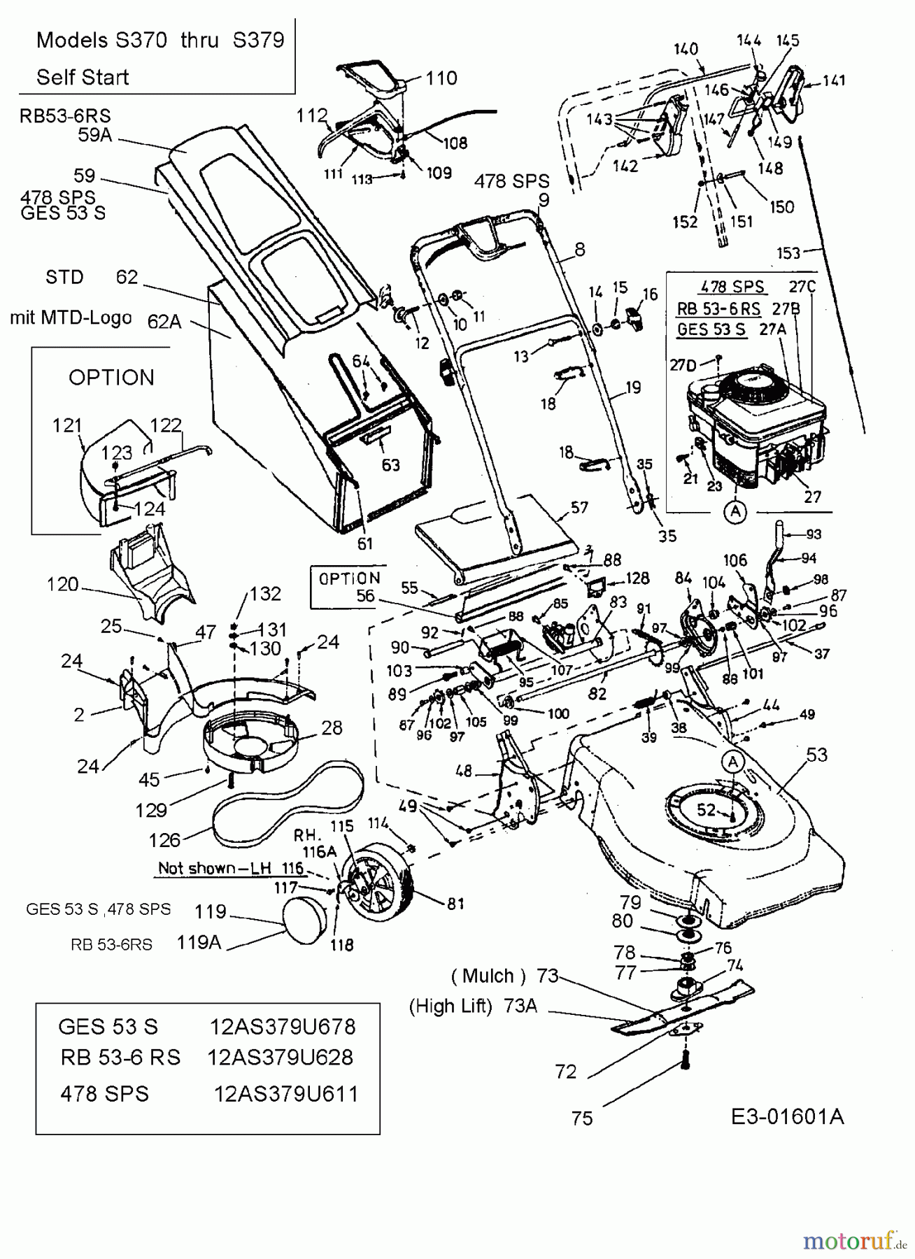  Lawnflite Motormäher mit Antrieb 478 SPS 12AS379U611  (2002) Grundgerät