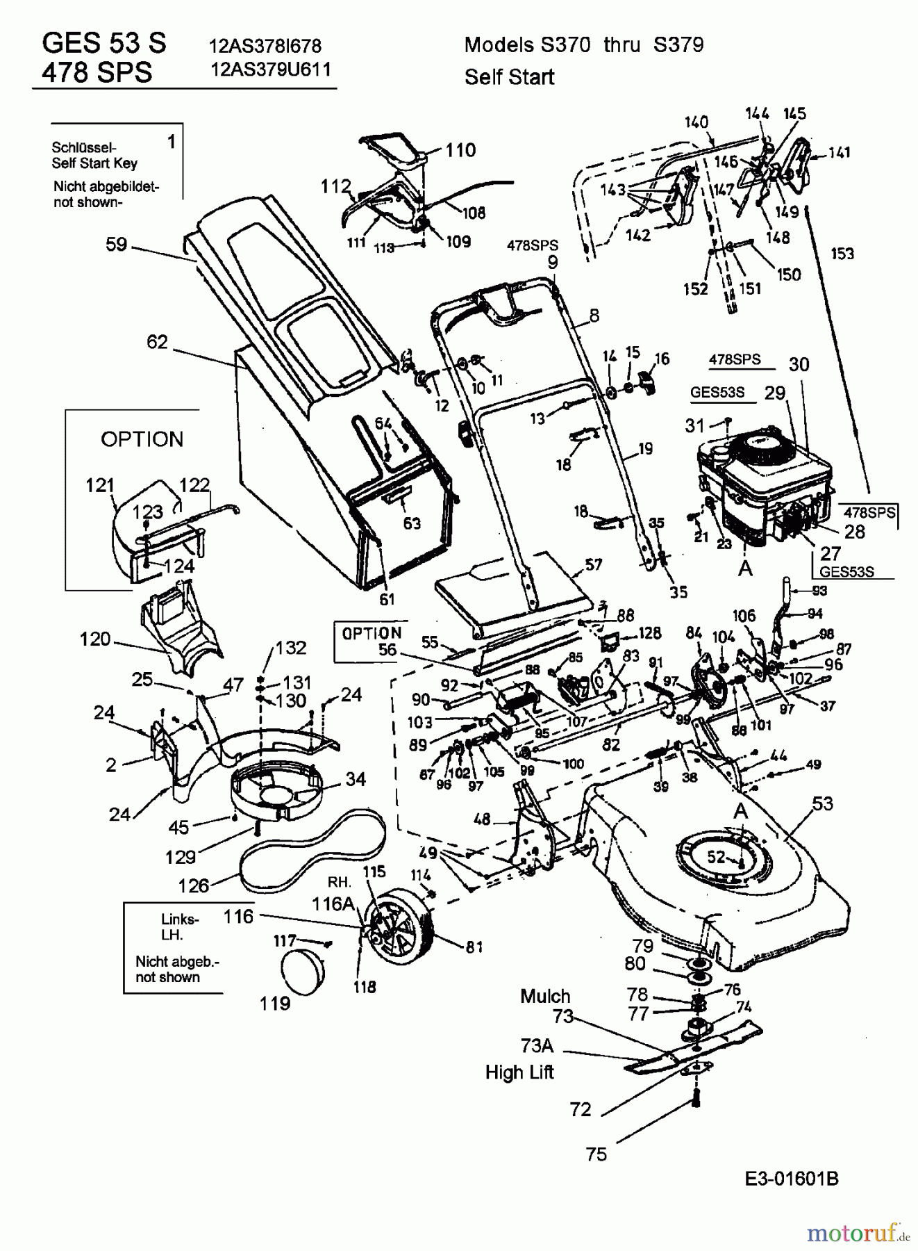  Lawnflite Motormäher mit Antrieb 478 SPS 12AS379U611  (2003) Grundgerät