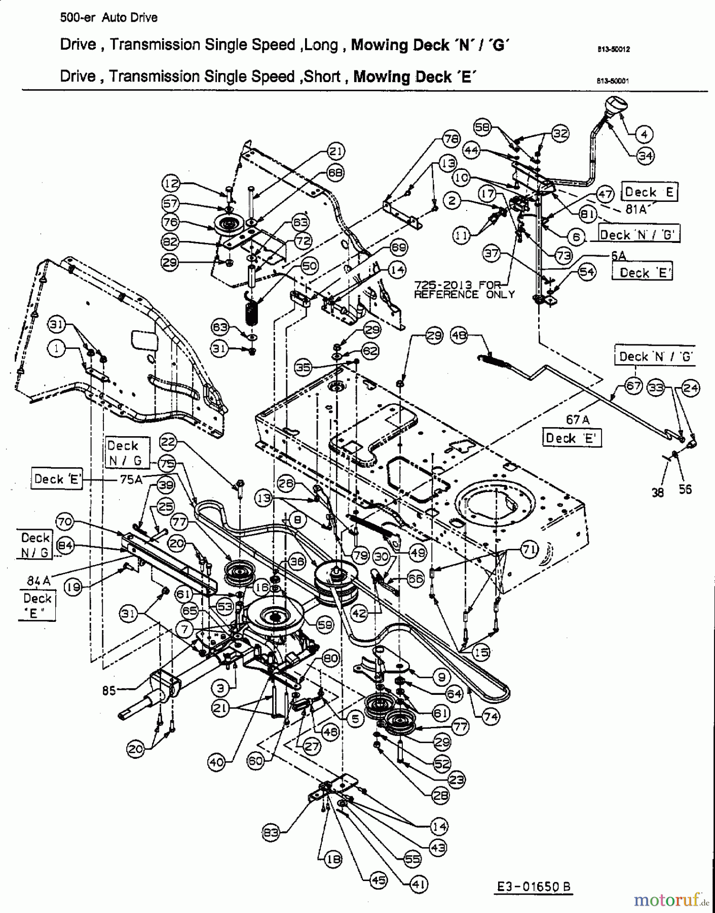  MTD ältere Modelle Rasentraktoren SG 155 A 13AP508G678  (2003) Fahrantrieb
